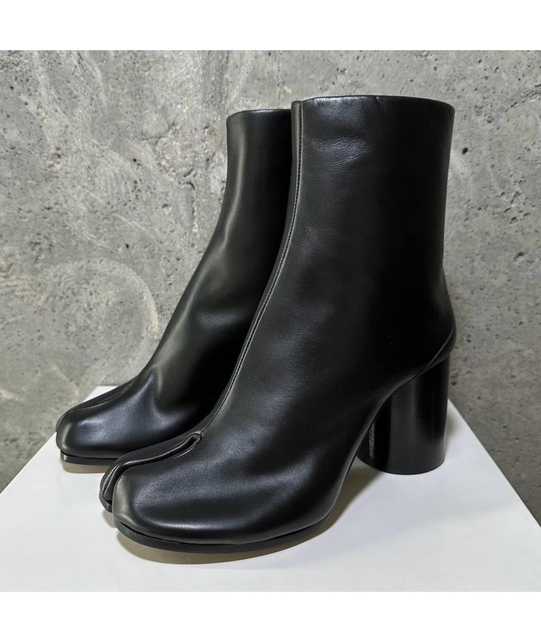 MAISON MARGIELA Черные кожаные ботильоны, фото 2