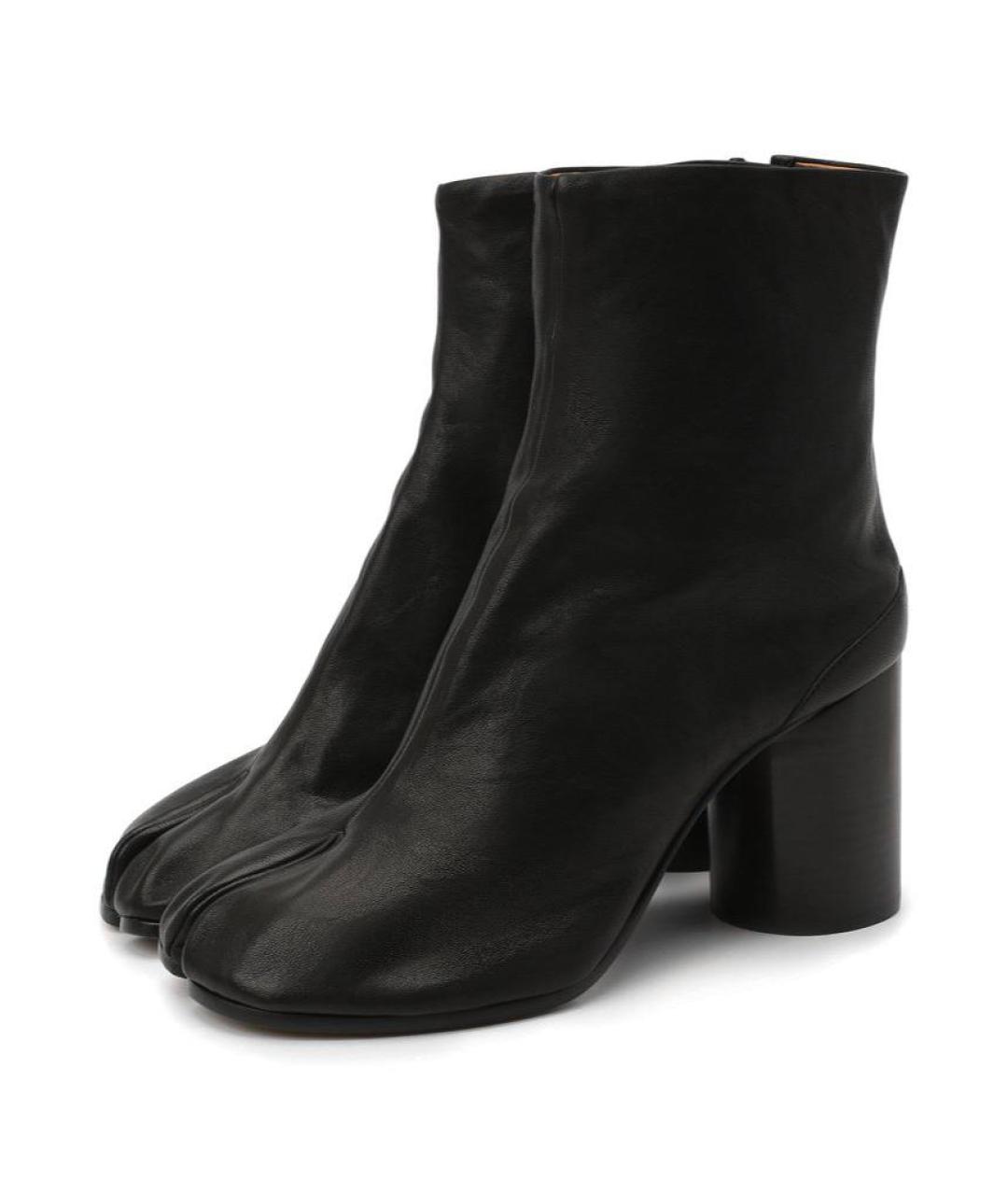 MAISON MARGIELA Черные кожаные ботильоны, фото 3
