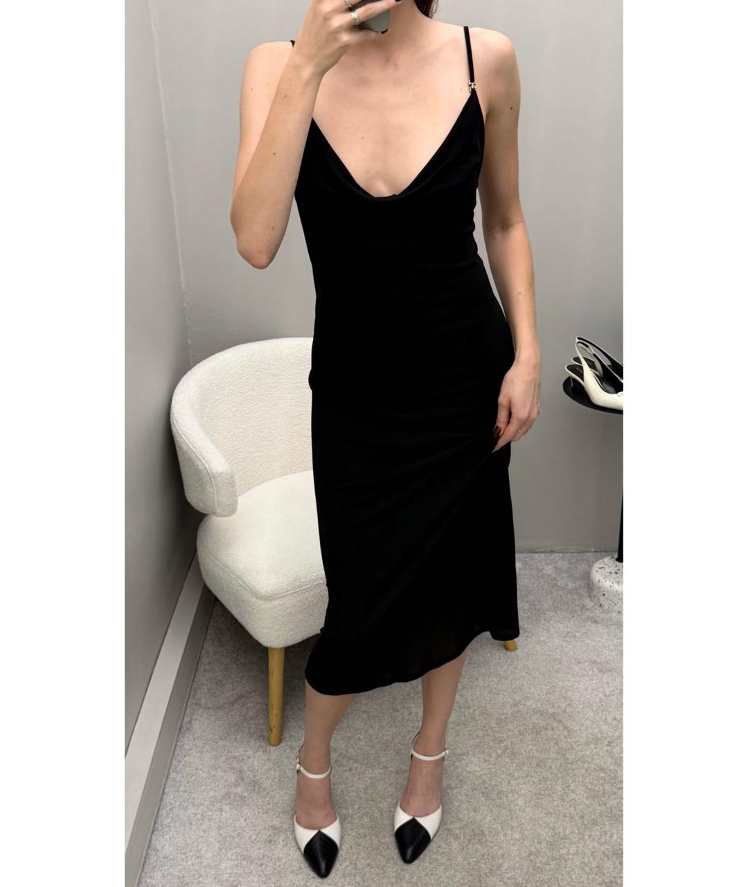 CHANEL Черное вискозное коктейльное платье, фото 5