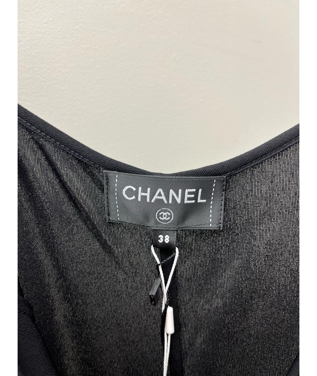 CHANEL Черное вискозное коктейльное платье, фото 3