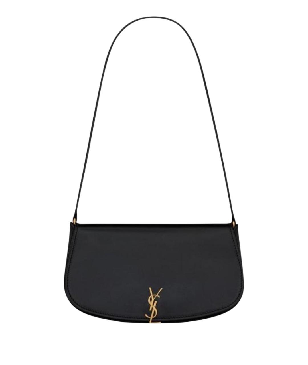 SAINT LAURENT Черная кожаная сумка с короткими ручками, фото 1
