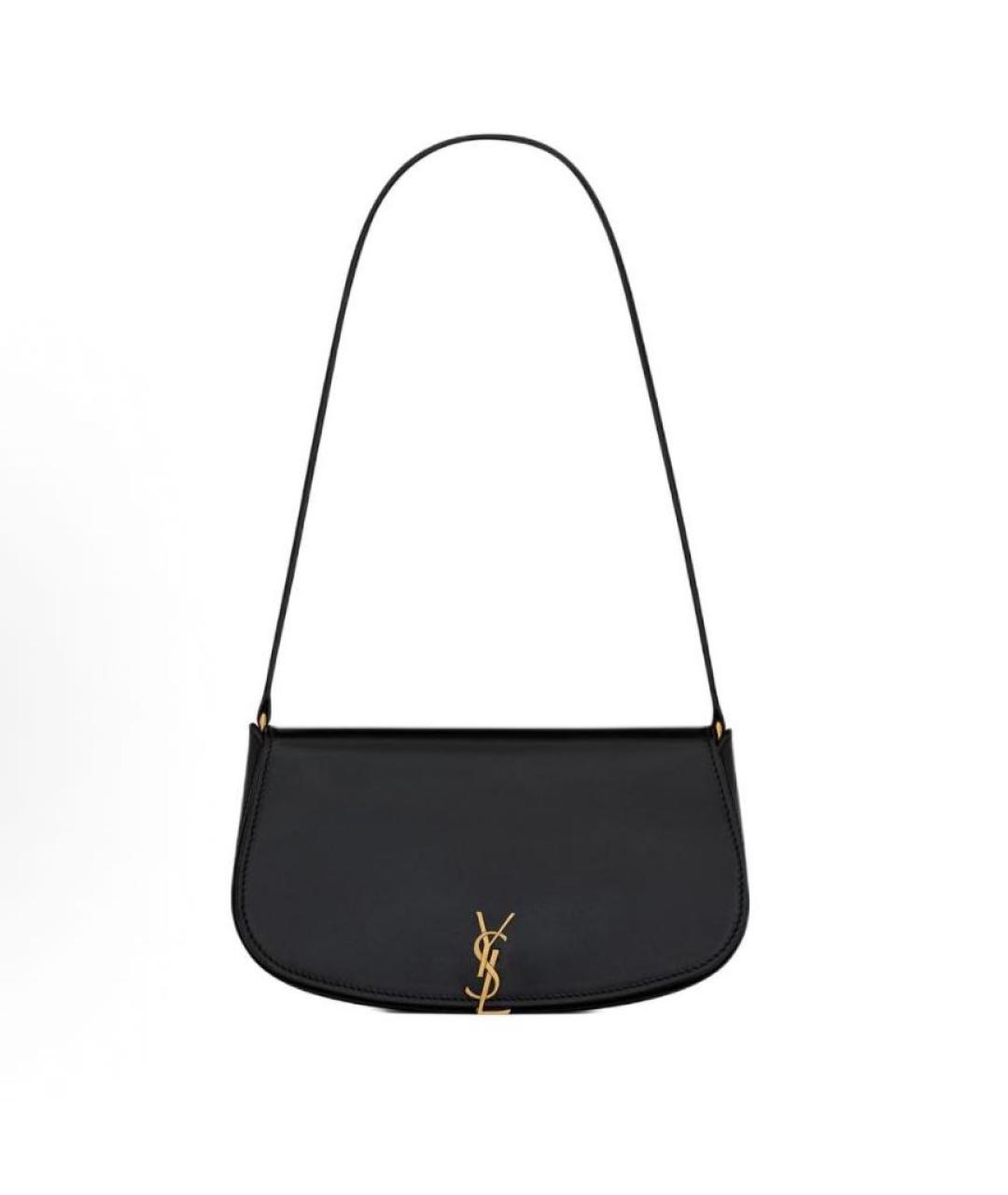 SAINT LAURENT Черная кожаная сумка с короткими ручками, фото 6