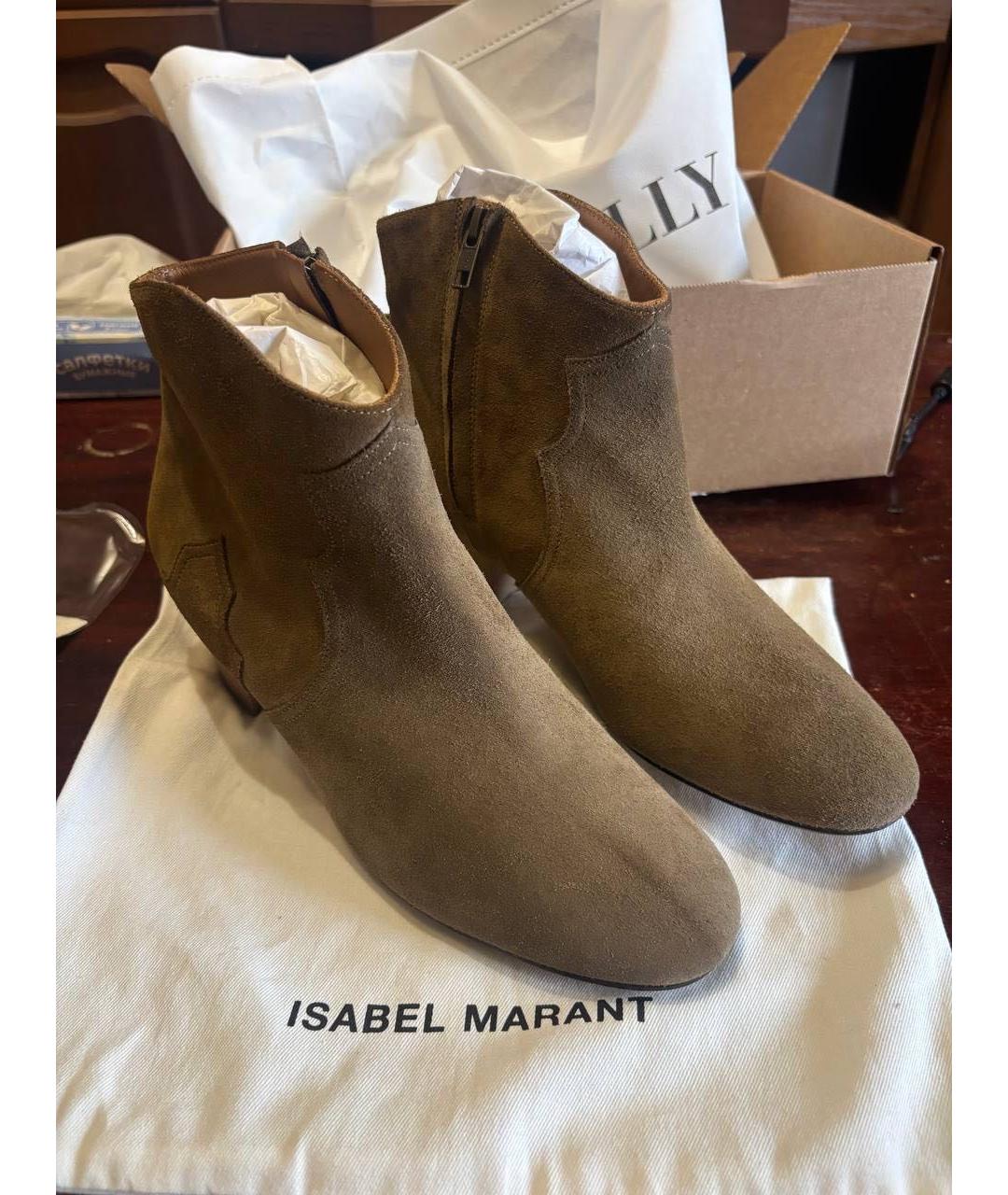 ISABEL MARANT Коричневые замшевые ботильоны, фото 3