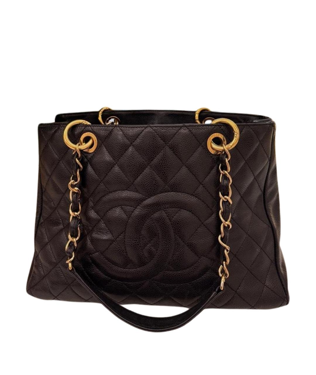 CHANEL Черная кожаная сумка тоут, фото 1