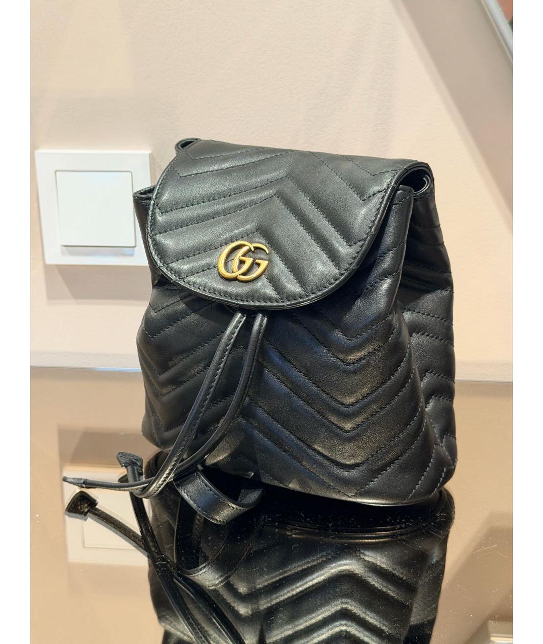 GUCCI Черный кожаный рюкзак, фото 9