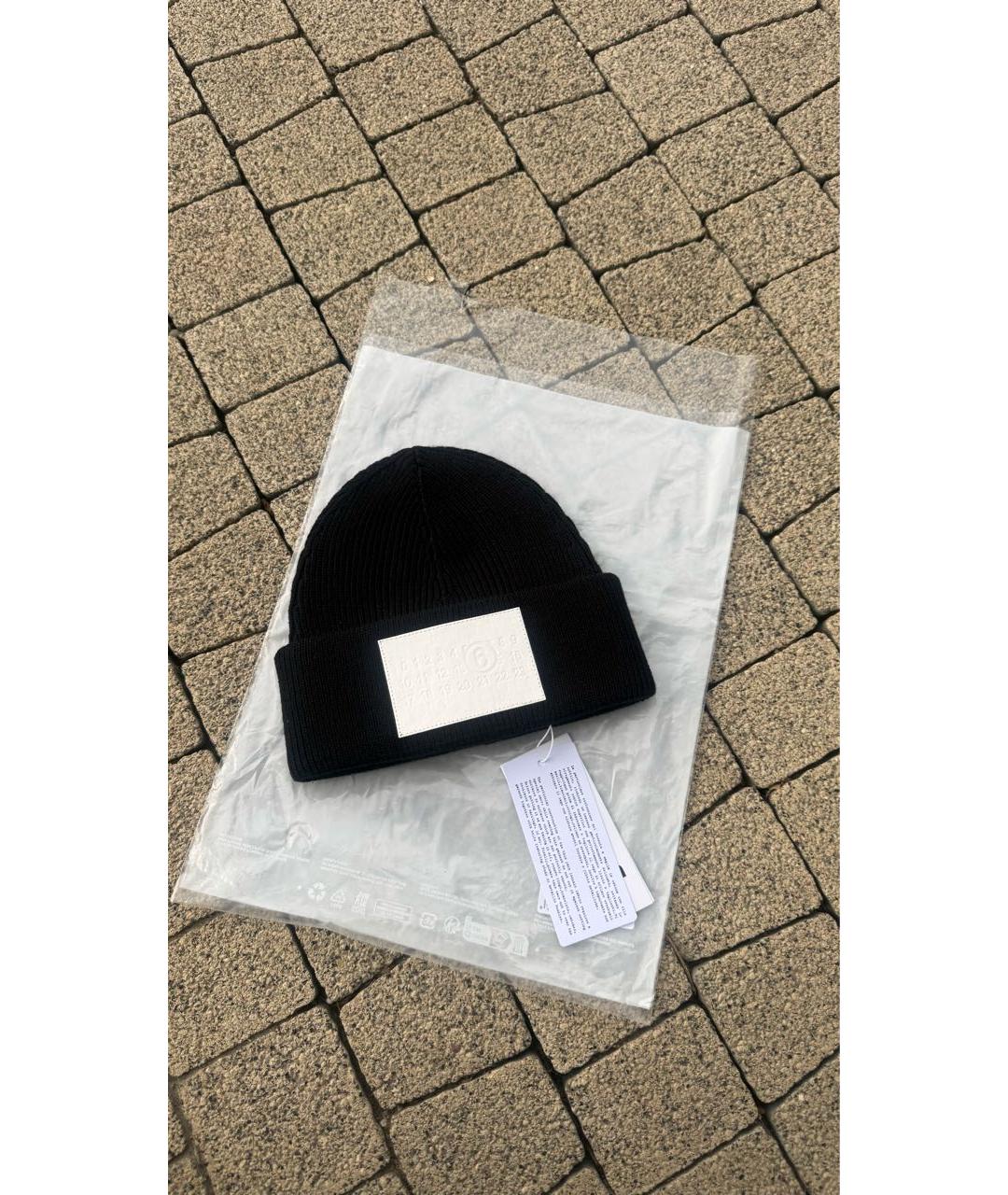 MM6 MAISON MARGIELA Черная шерстяная шапка, фото 4