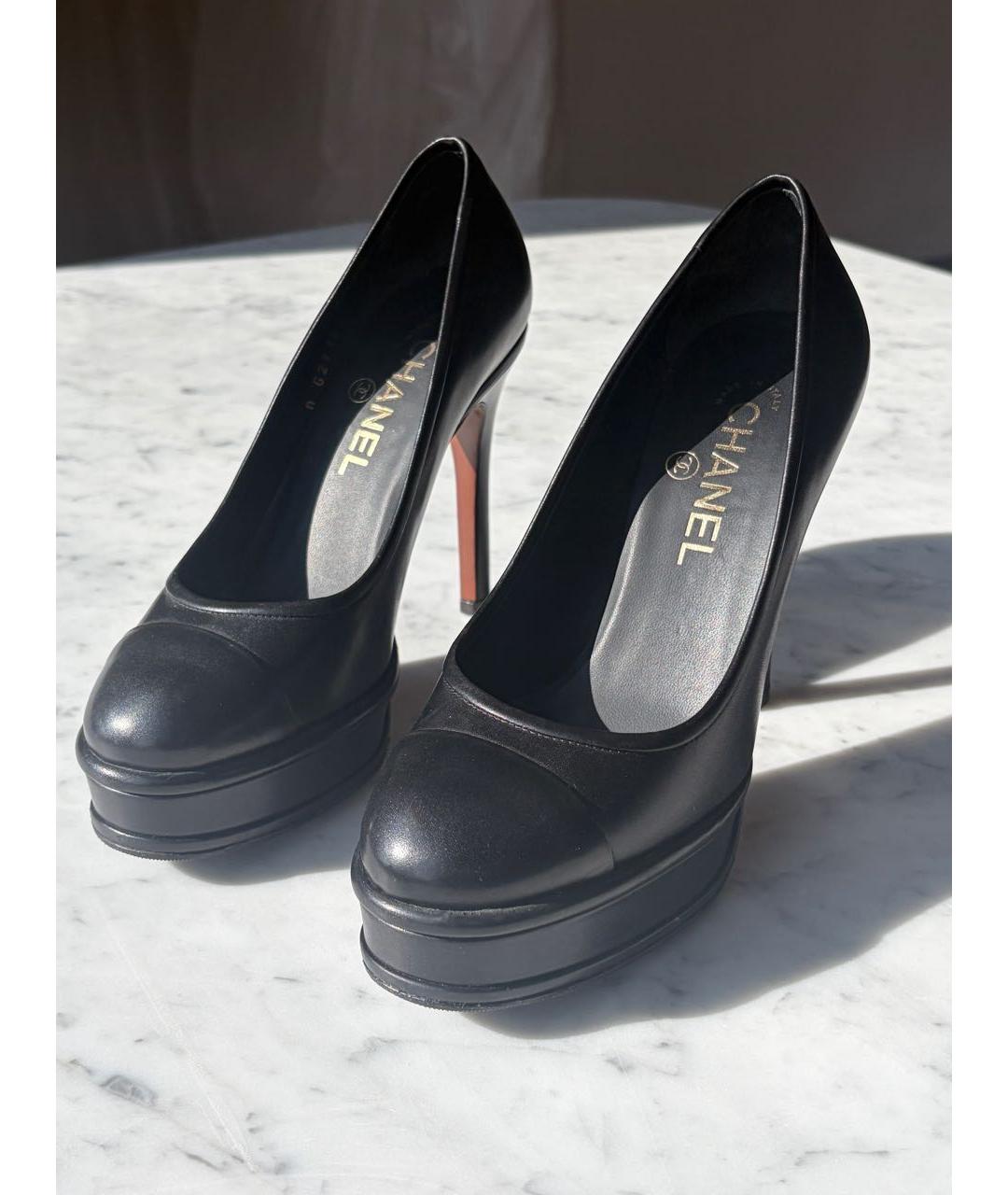 CHANEL Черные кожаные туфли, фото 2
