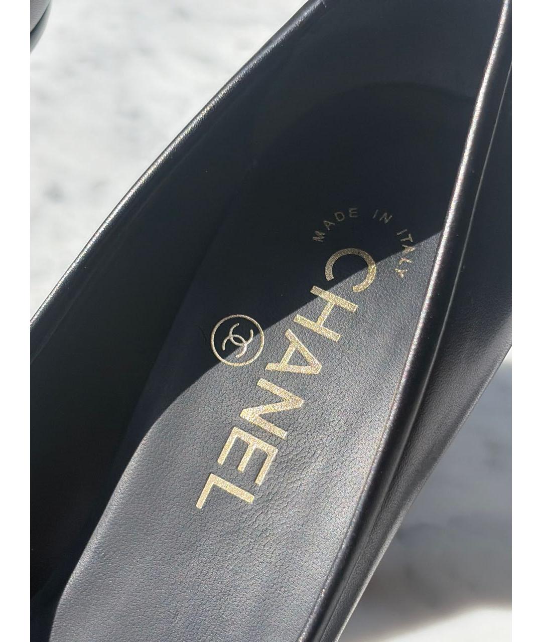 CHANEL Черные кожаные туфли, фото 6