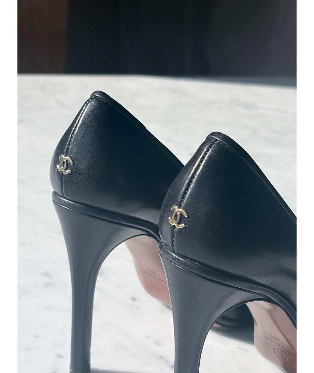 CHANEL Черные кожаные туфли, фото 3