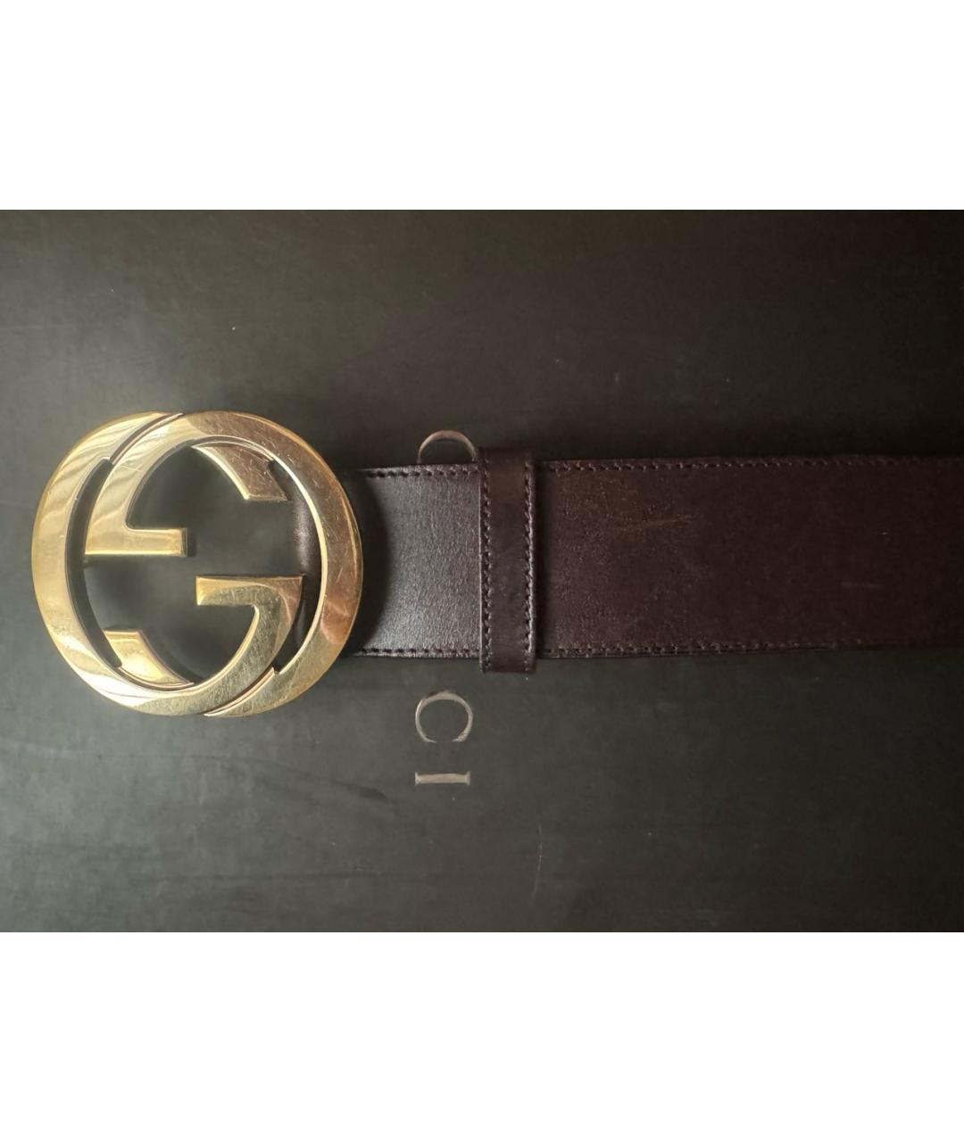 GUCCI Коричневый кожаный ремень, фото 2