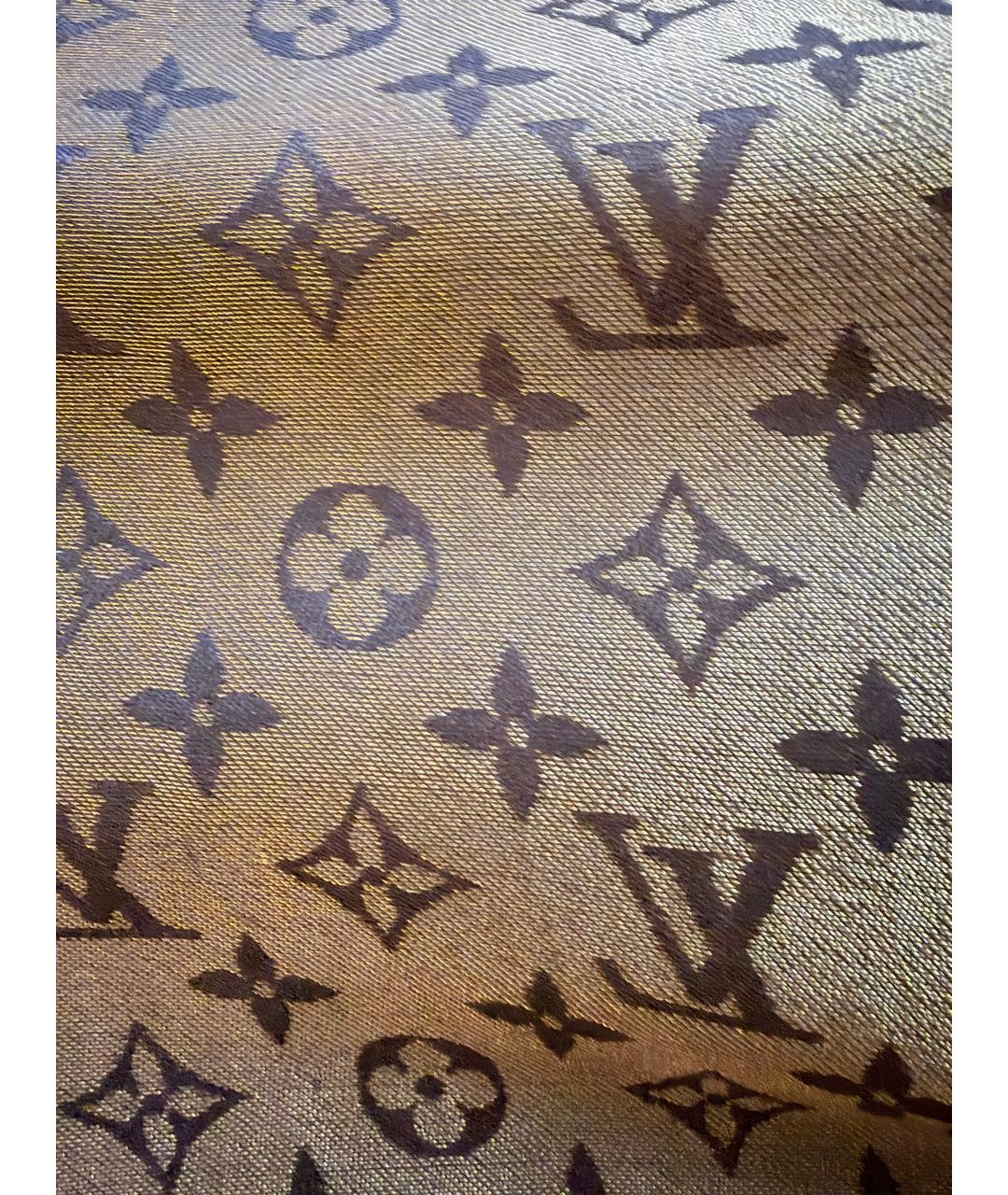 LOUIS VUITTON Коричневый шелковый платок, фото 5