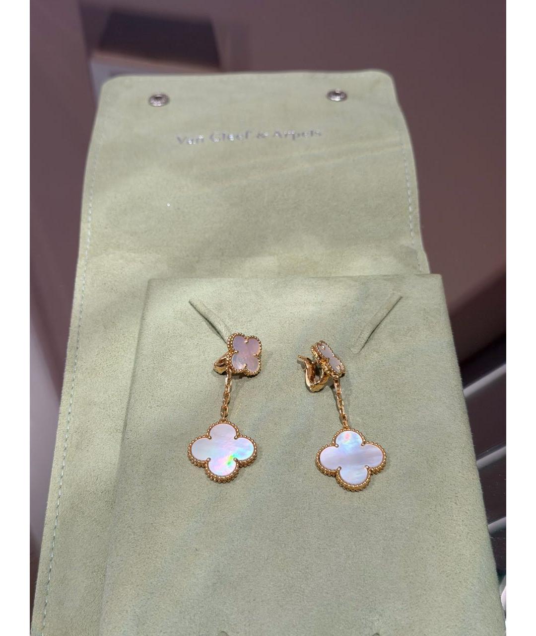 VAN CLEEF & ARPELS Белые серьги из желтого золота, фото 5