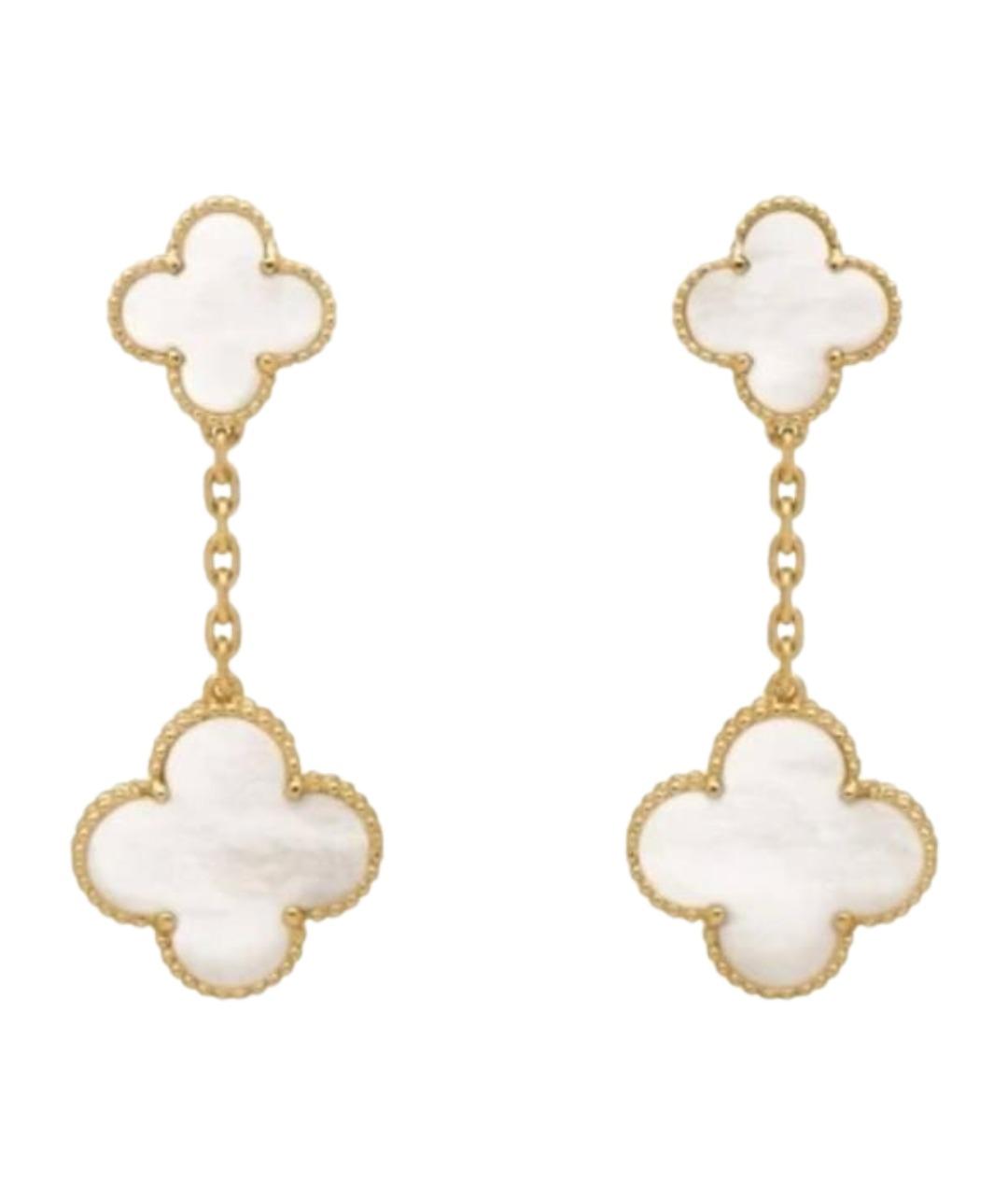 VAN CLEEF & ARPELS Белые серьги из желтого золота, фото 1