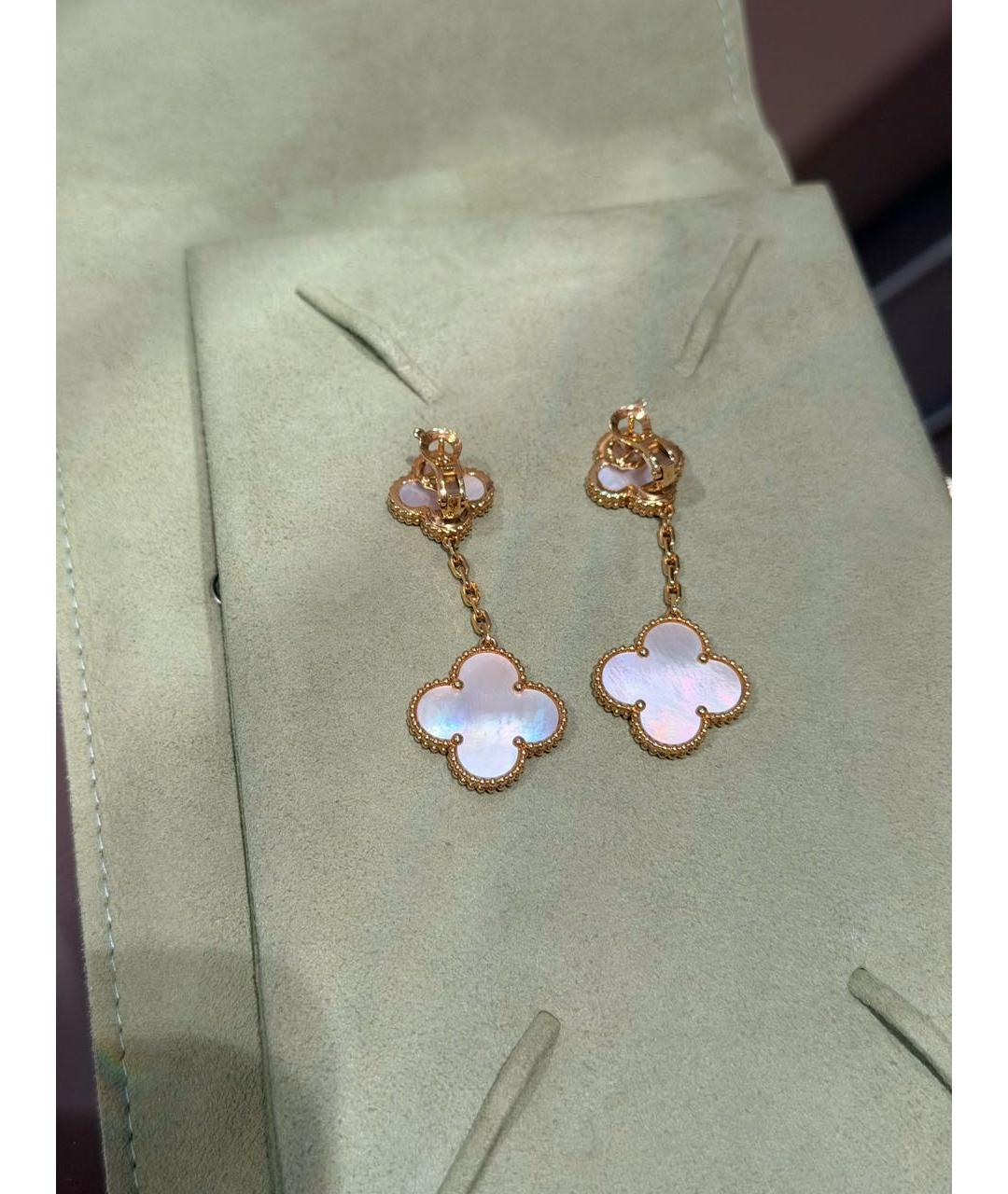 VAN CLEEF & ARPELS Белые серьги из желтого золота, фото 2