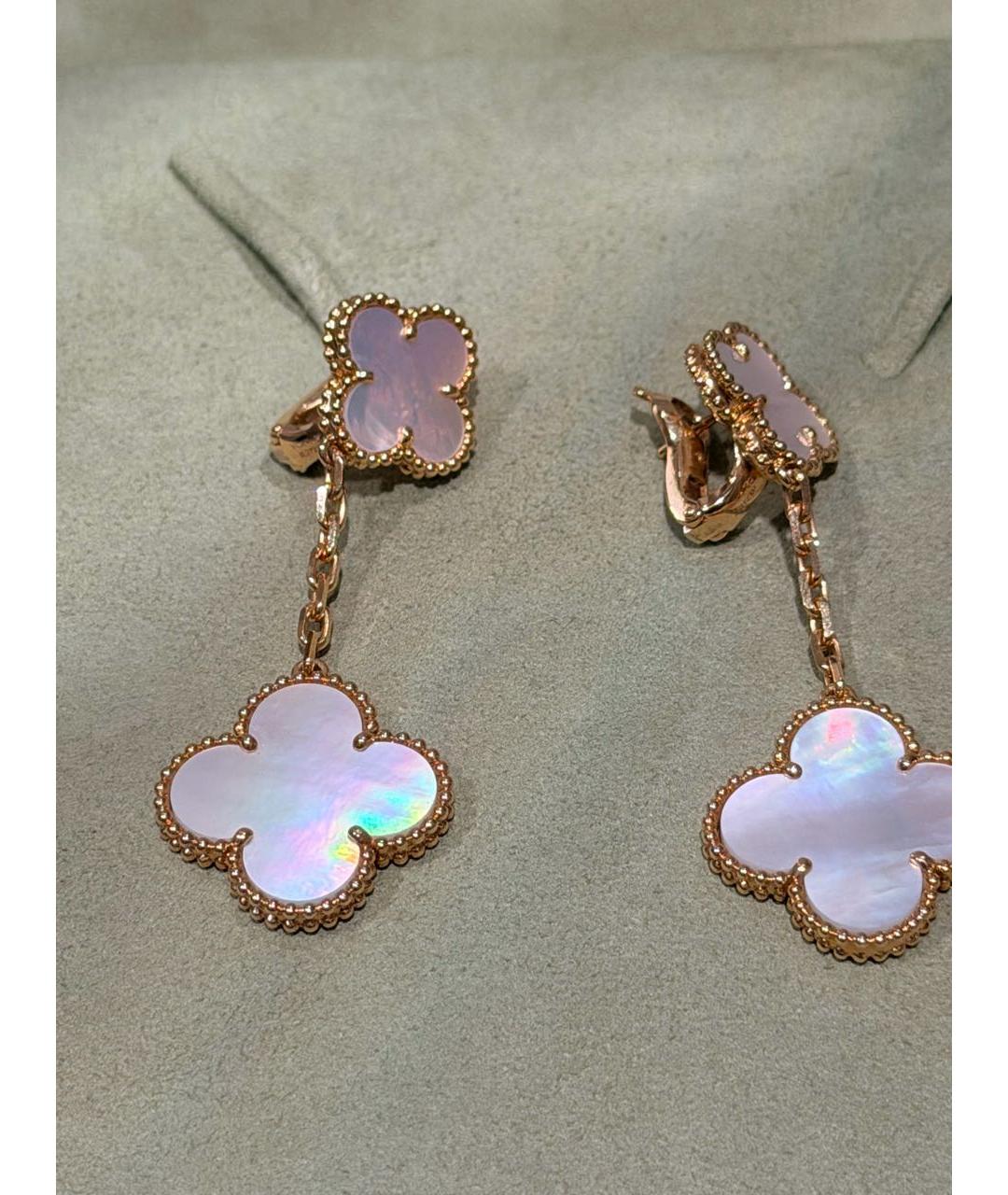 VAN CLEEF & ARPELS Белые серьги из желтого золота, фото 3