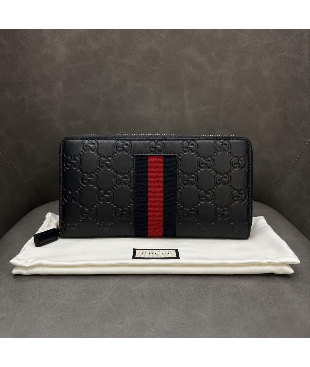 GUCCI Черный кожаный кошелек, фото 3