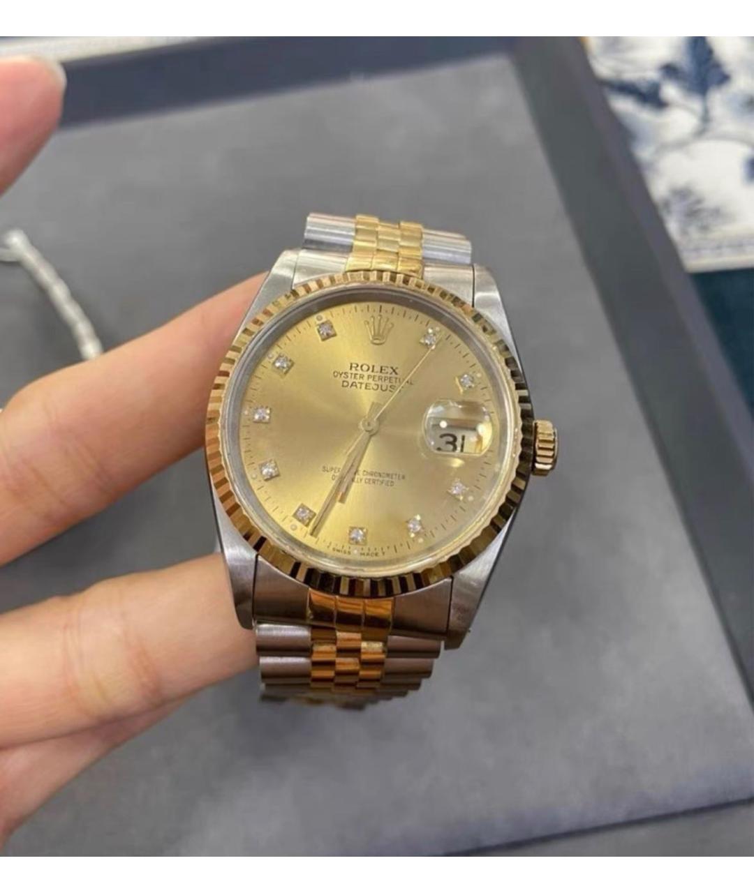 ROLEX Серебряные часы из желтого золота, фото 2
