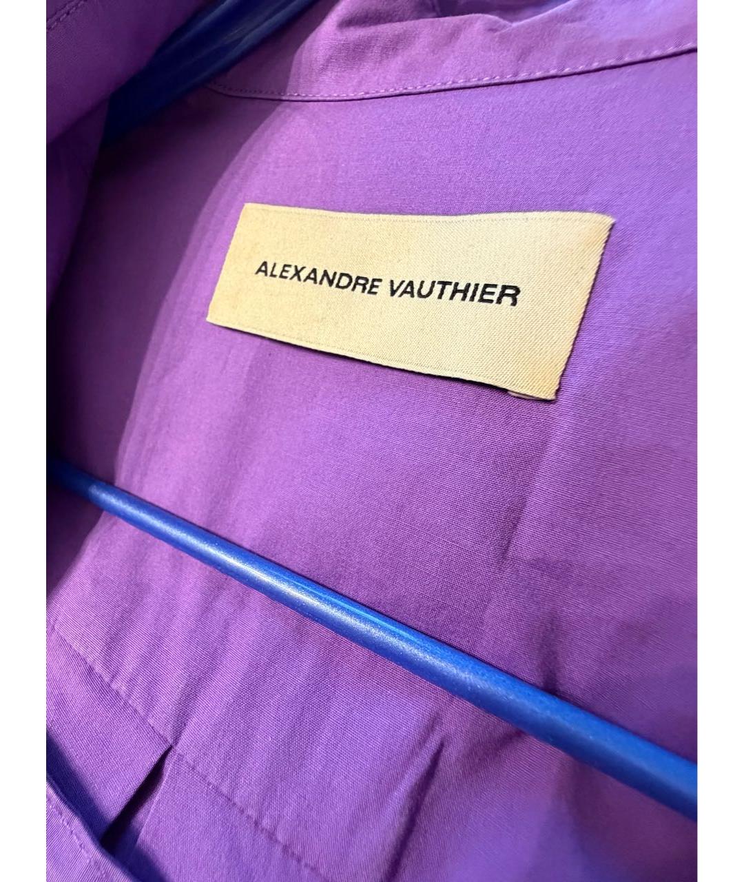 ALEXANDRE VAUTHIER Фиолетовое хлопко-эластановое платье, фото 3