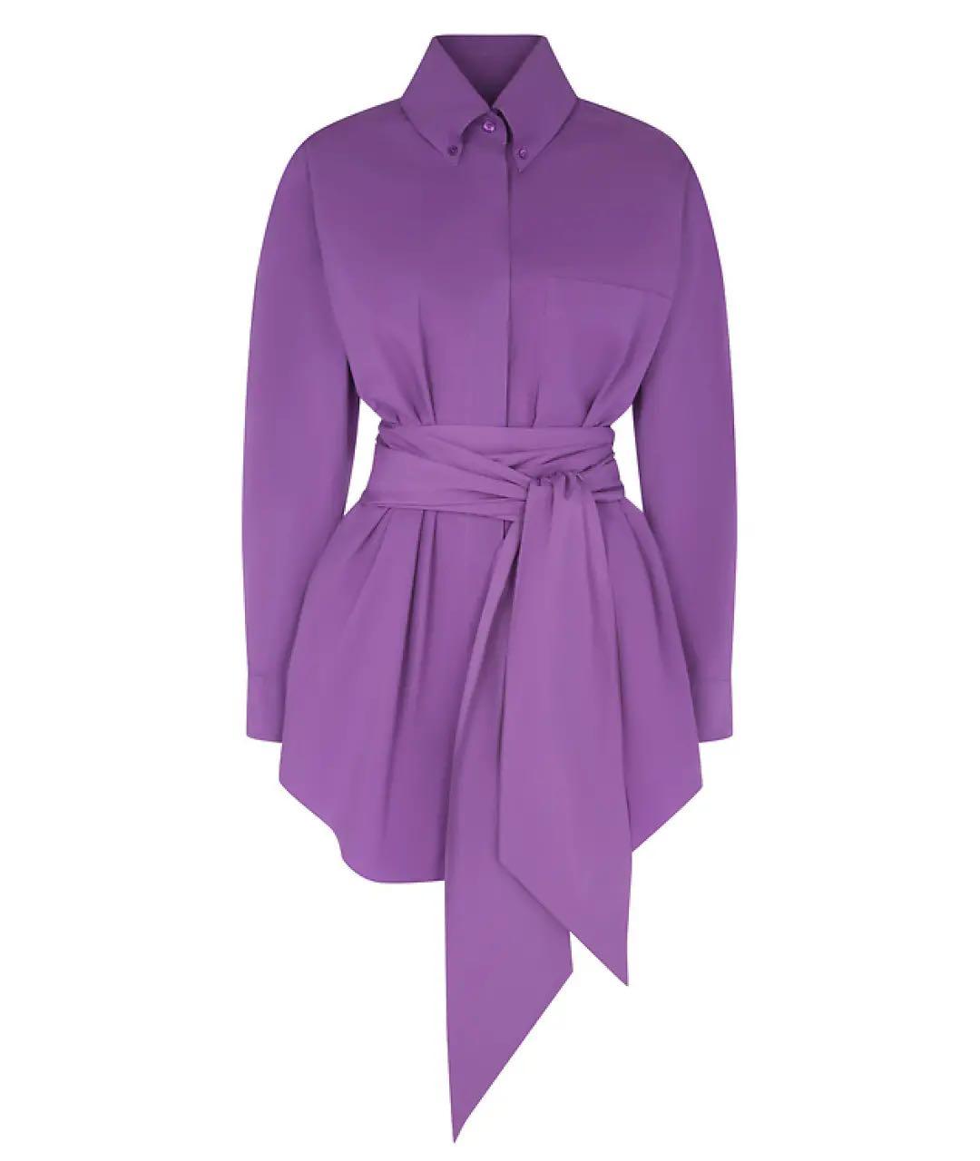 ALEXANDRE VAUTHIER Фиолетовое хлопко-эластановое платье, фото 1