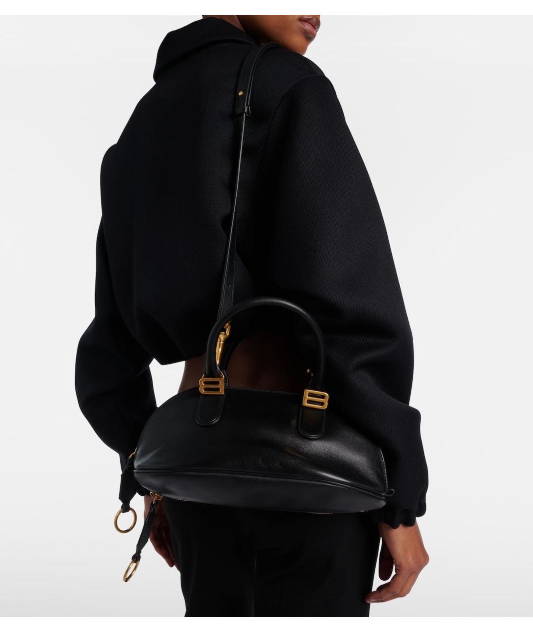 BALENCIAGA Черная кожаная сумка с короткими ручками, фото 4