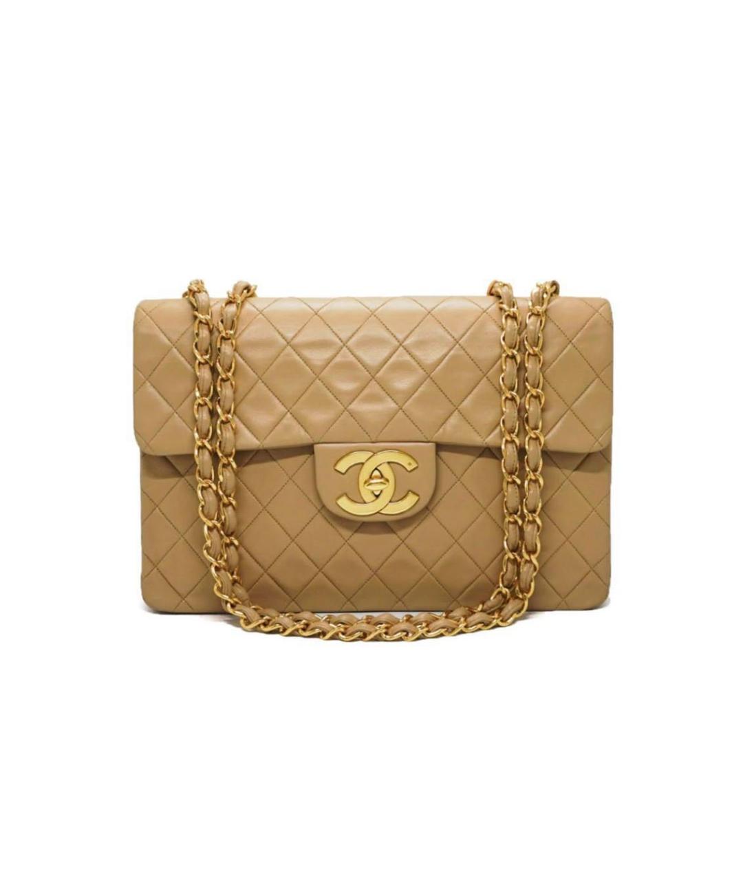 CHANEL Бежевая кожаная сумка через плечо, фото 1