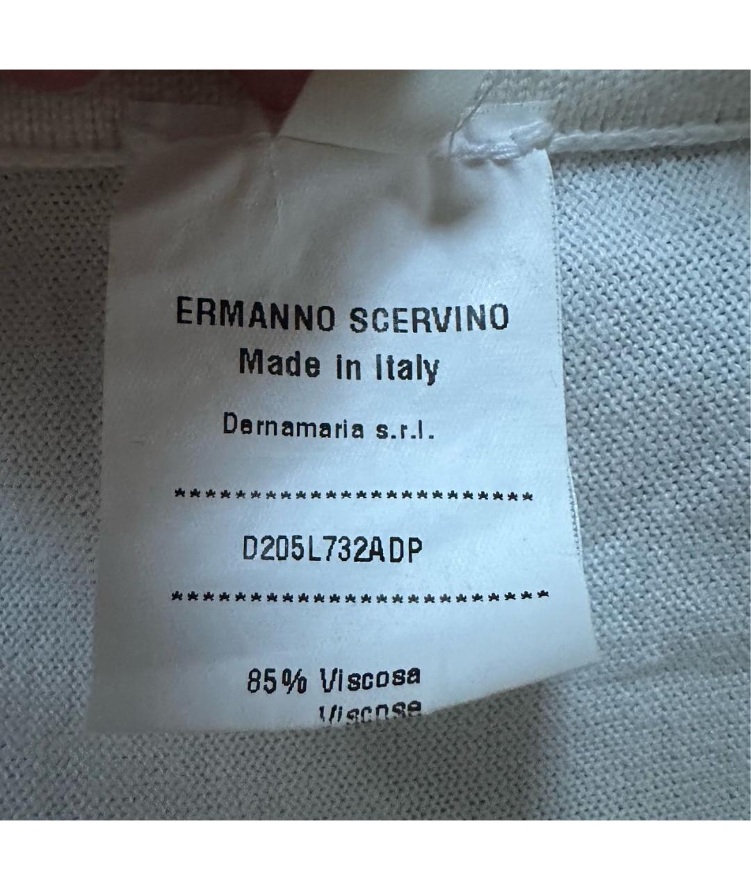 ERMANNO SCERVINO Белый хлопко-эластановый джемпер / свитер, фото 3