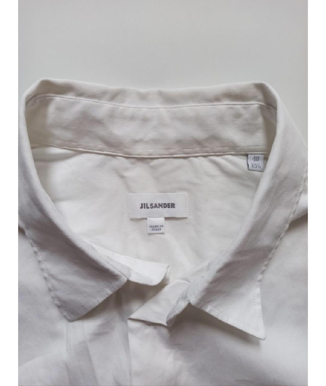 JIL SANDER Белая хлопковая классическая рубашка, фото 3
