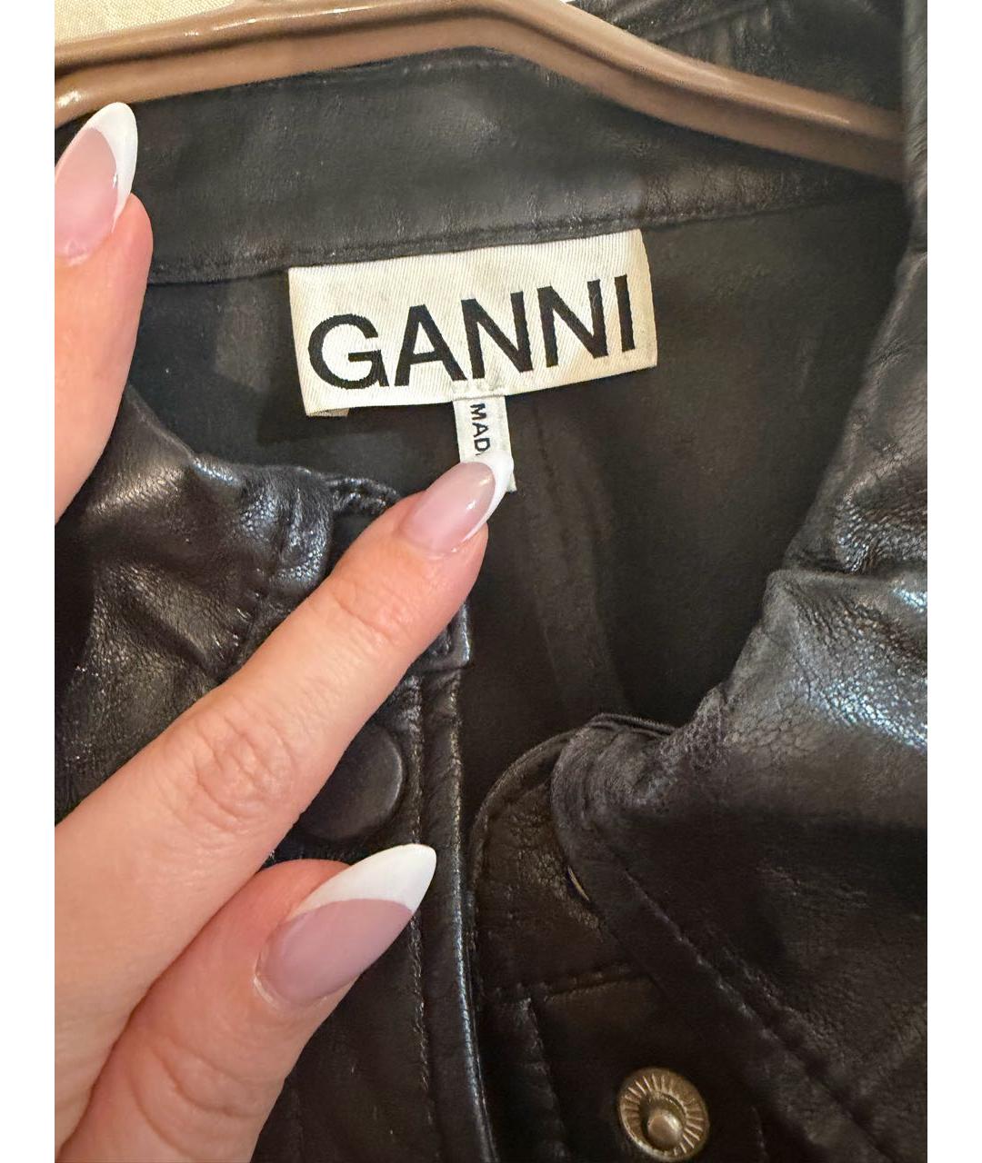 GANNI Черное кожаное платье, фото 3