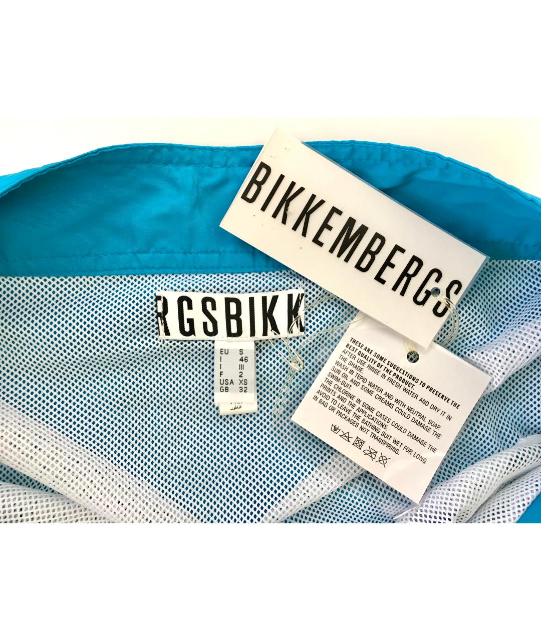 BIKKEMBERGS Бирюзовые полиамидовые шорты, фото 3