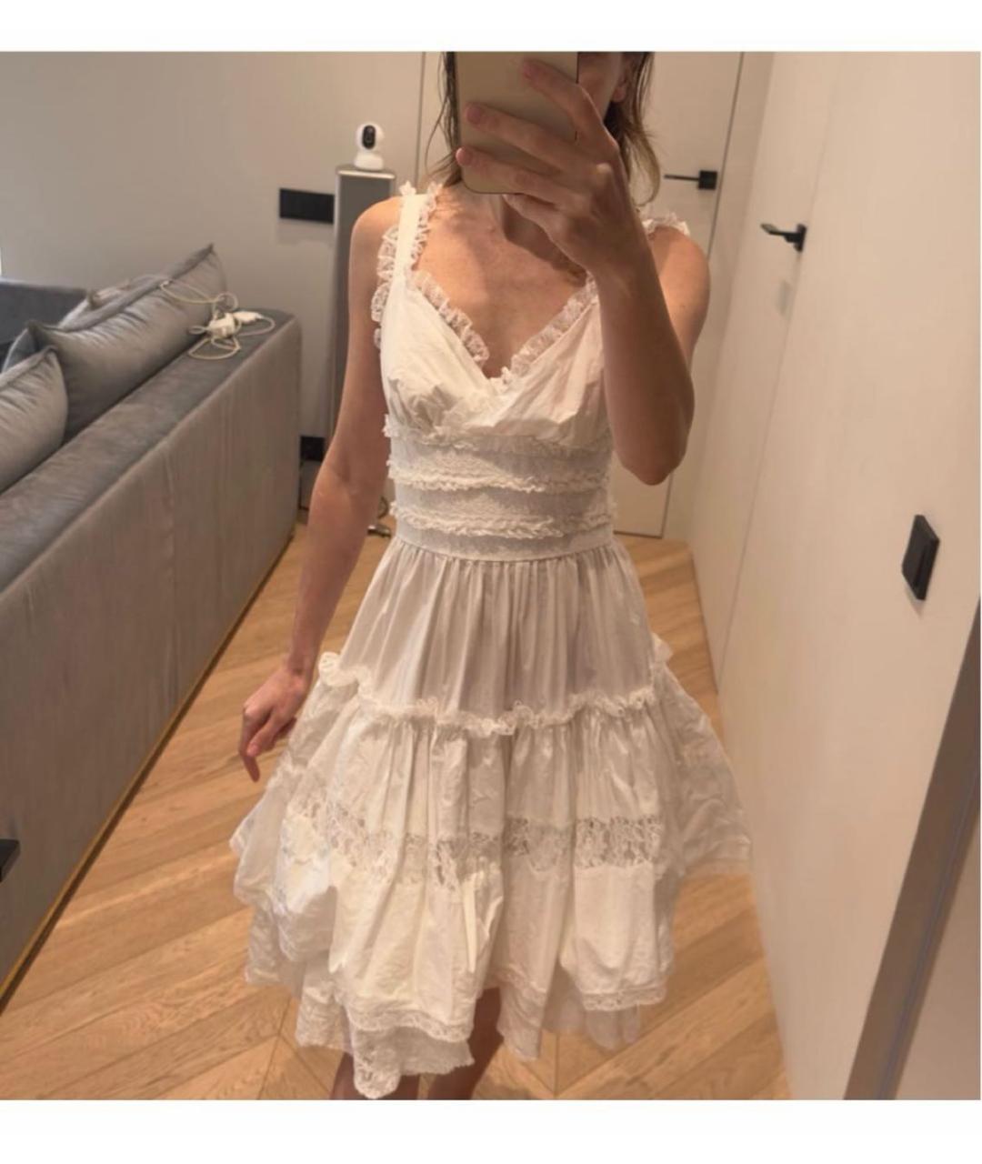 DOLCE&GABBANA Белое хлопковое повседневное платье, фото 7