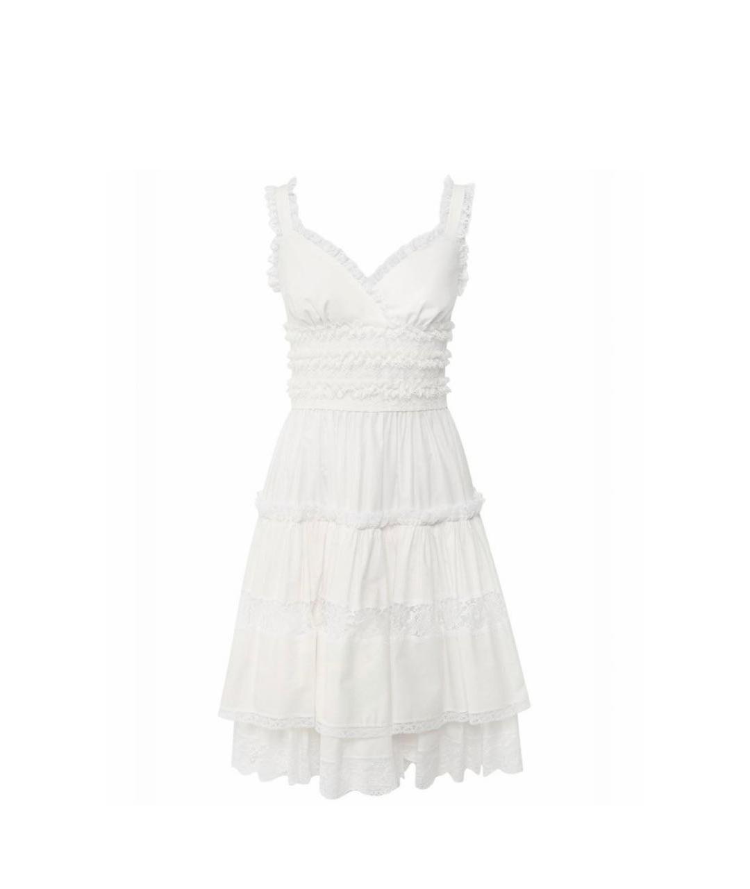 DOLCE&GABBANA Белое хлопковое повседневное платье, фото 1