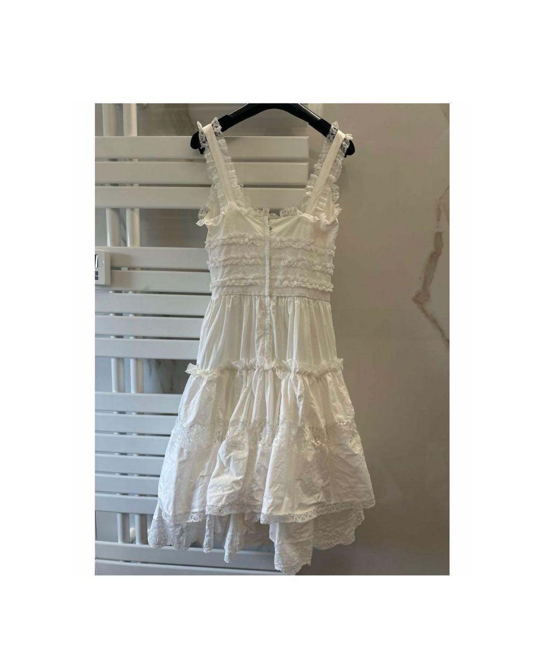 DOLCE&GABBANA Белое хлопковое повседневное платье, фото 2
