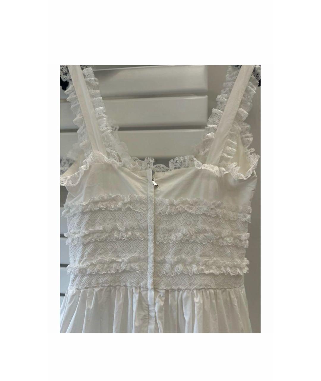 DOLCE&GABBANA Белое хлопковое повседневное платье, фото 3