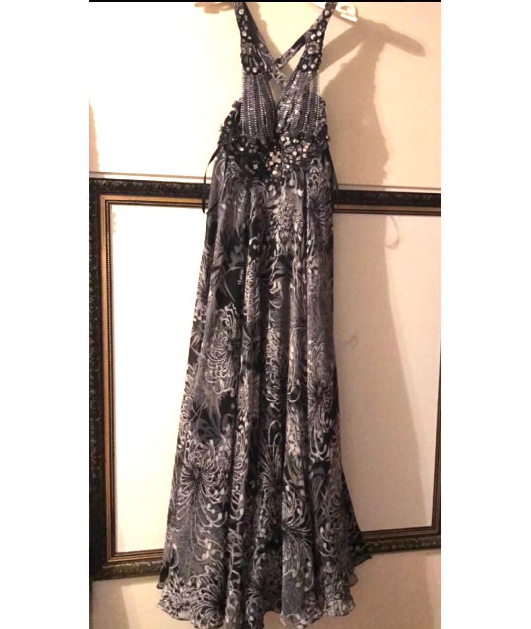 JENNY PACKHAM Антрацитовое шифоновое коктейльное платье, фото 5