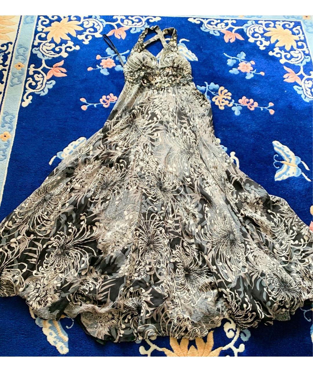JENNY PACKHAM Антрацитовое шифоновое коктейльное платье, фото 2