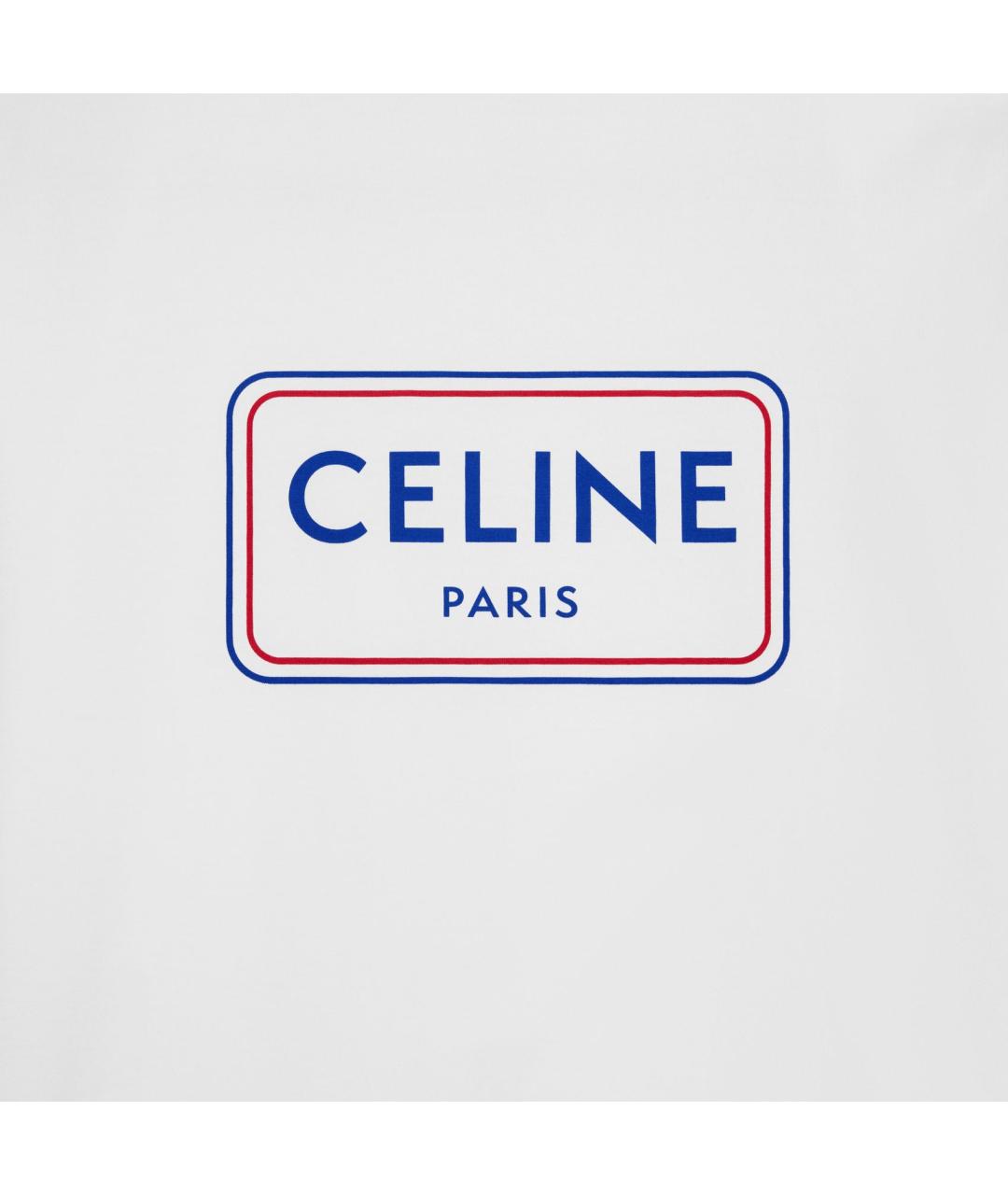 CELINE Белая хлопковая футболка, фото 3