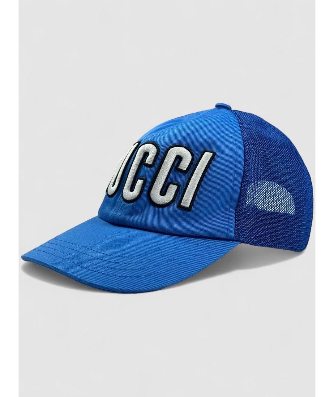 GUCCI Синяя хлопковая кепка, фото 6