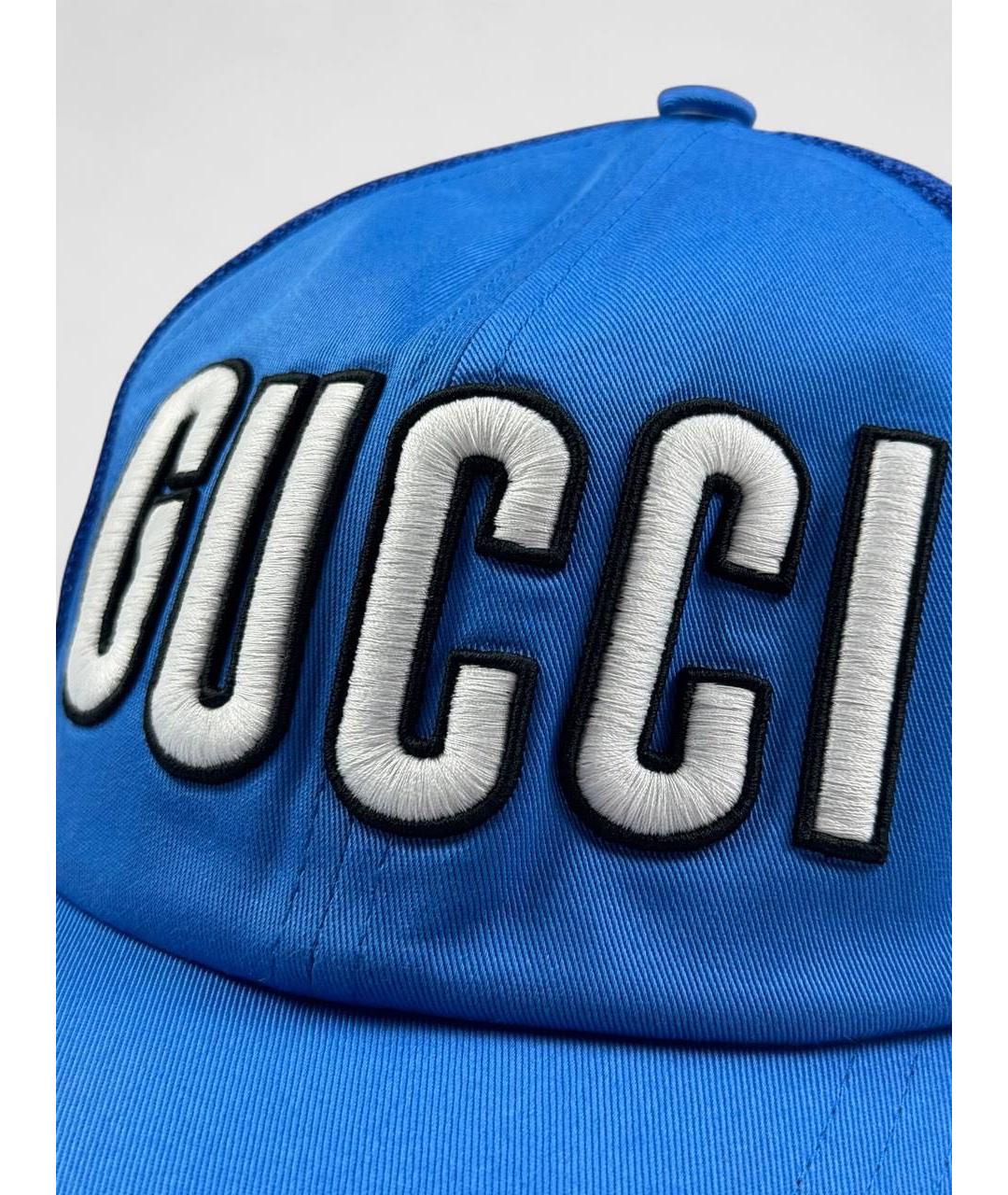 GUCCI Синяя хлопковая кепка, фото 2