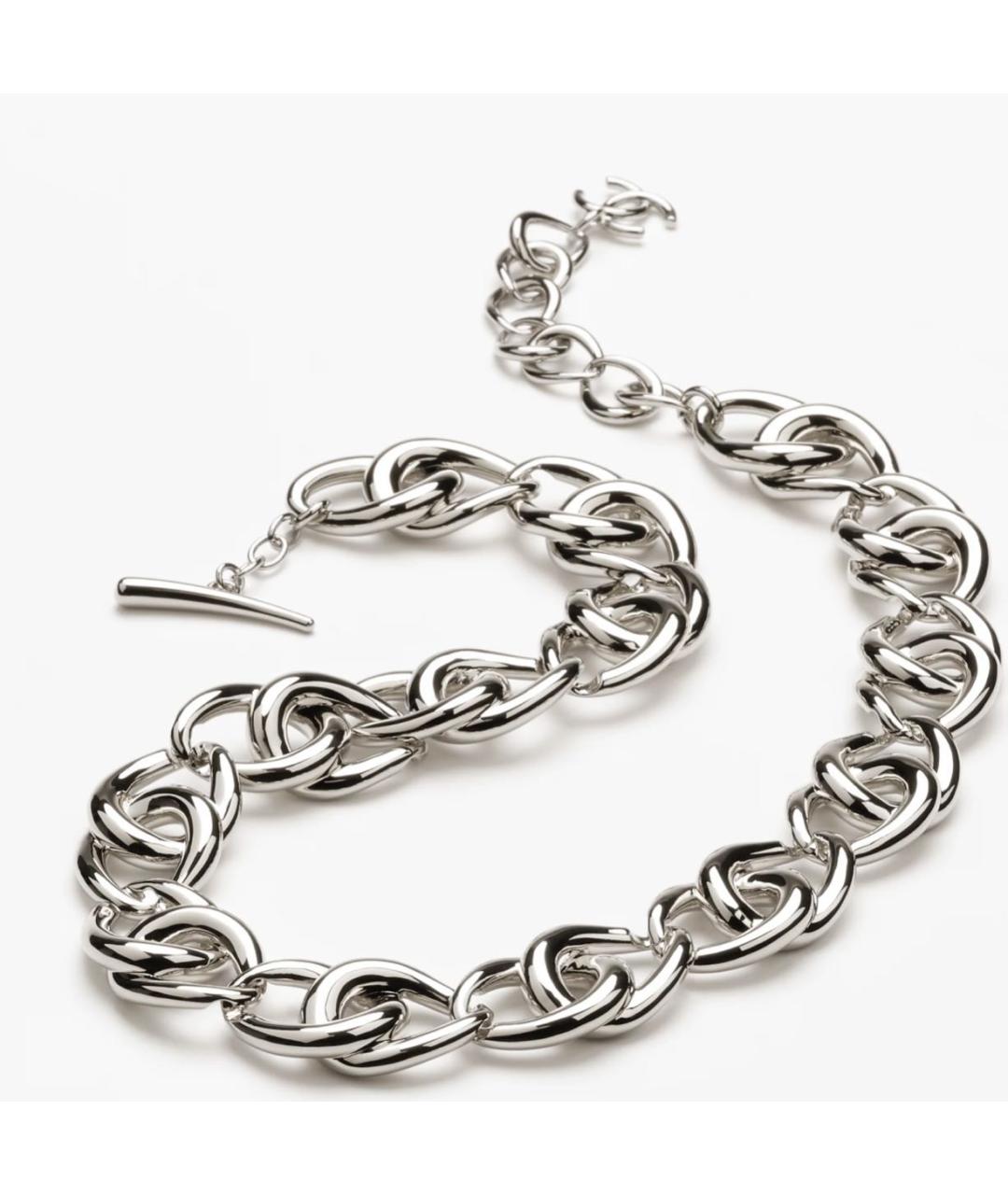 CHANEL Серебряное металлическое колье, фото 2