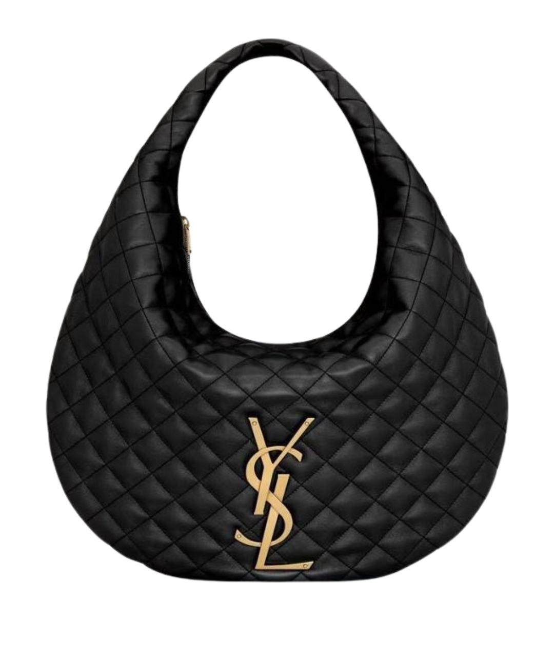 SAINT LAURENT Черная кожаная сумка через плечо, фото 1