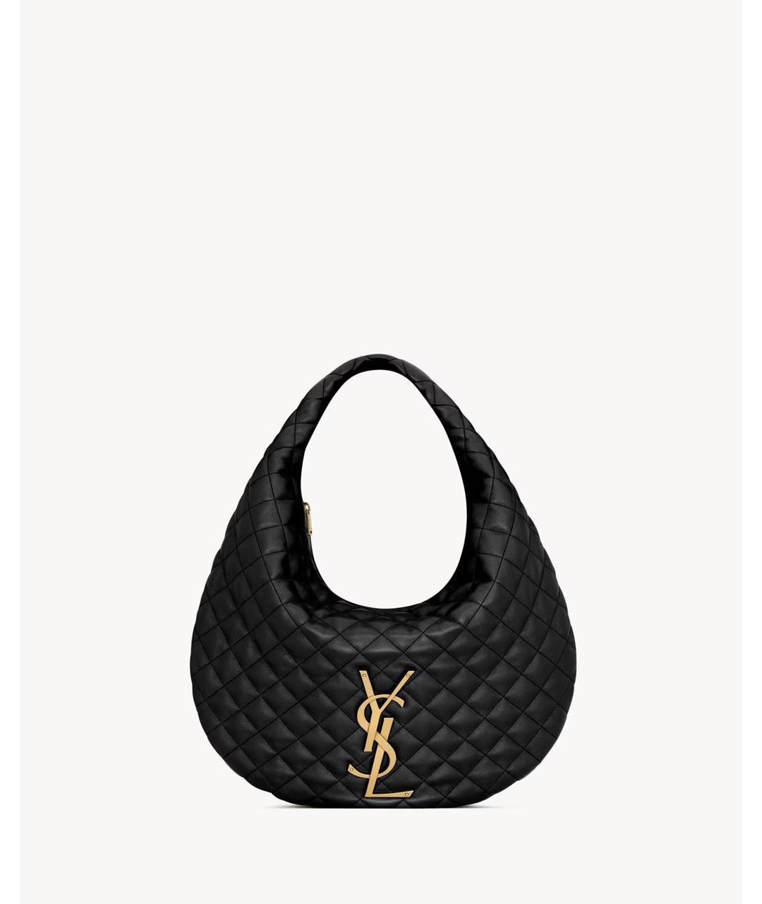 SAINT LAURENT Черная кожаная сумка через плечо, фото 4
