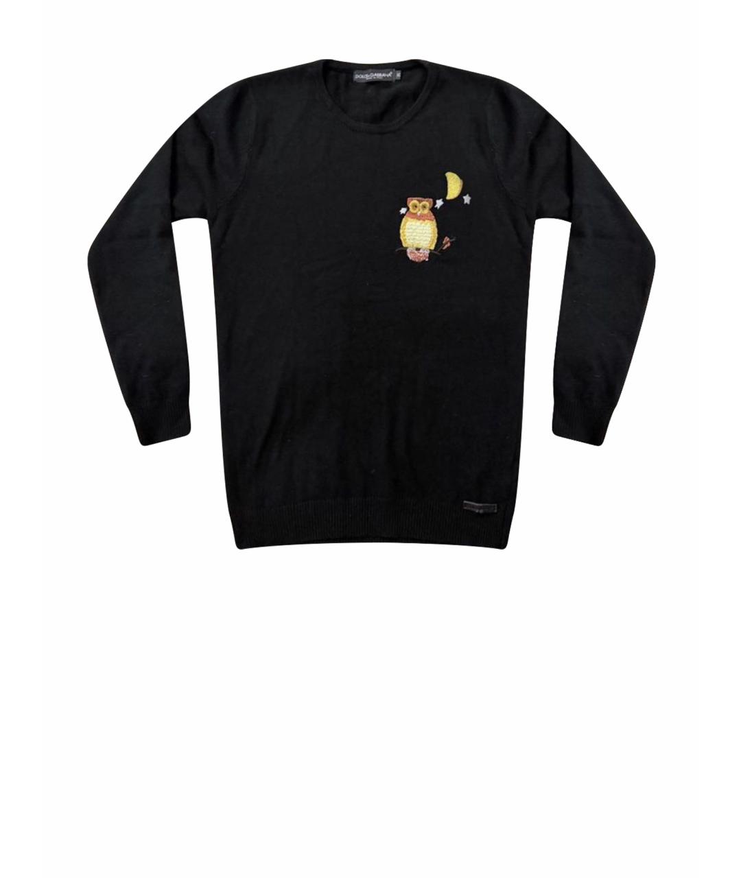 DOLCE&GABBANA Черный хлопко-эластановый джемпер / свитер, фото 1