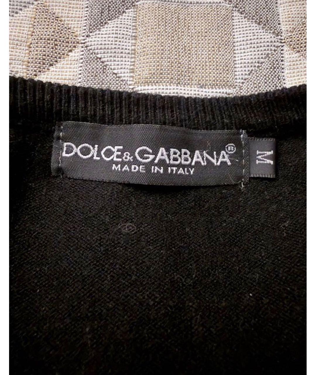 DOLCE&GABBANA Черный хлопко-эластановый джемпер / свитер, фото 4