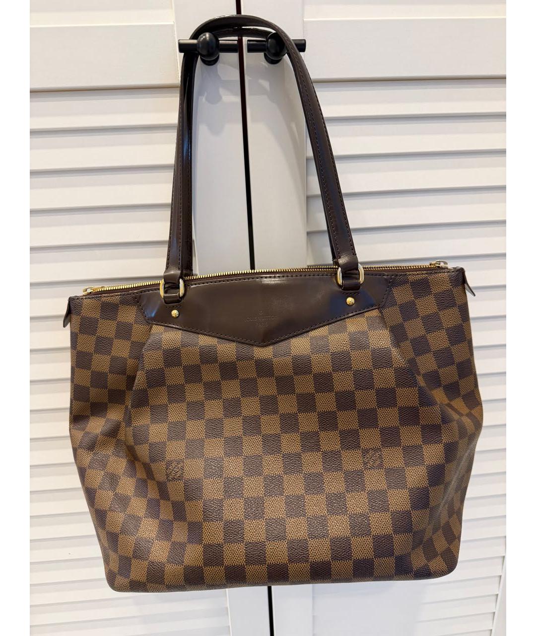 LOUIS VUITTON Коричневая сумка тоут из канвы, фото 4