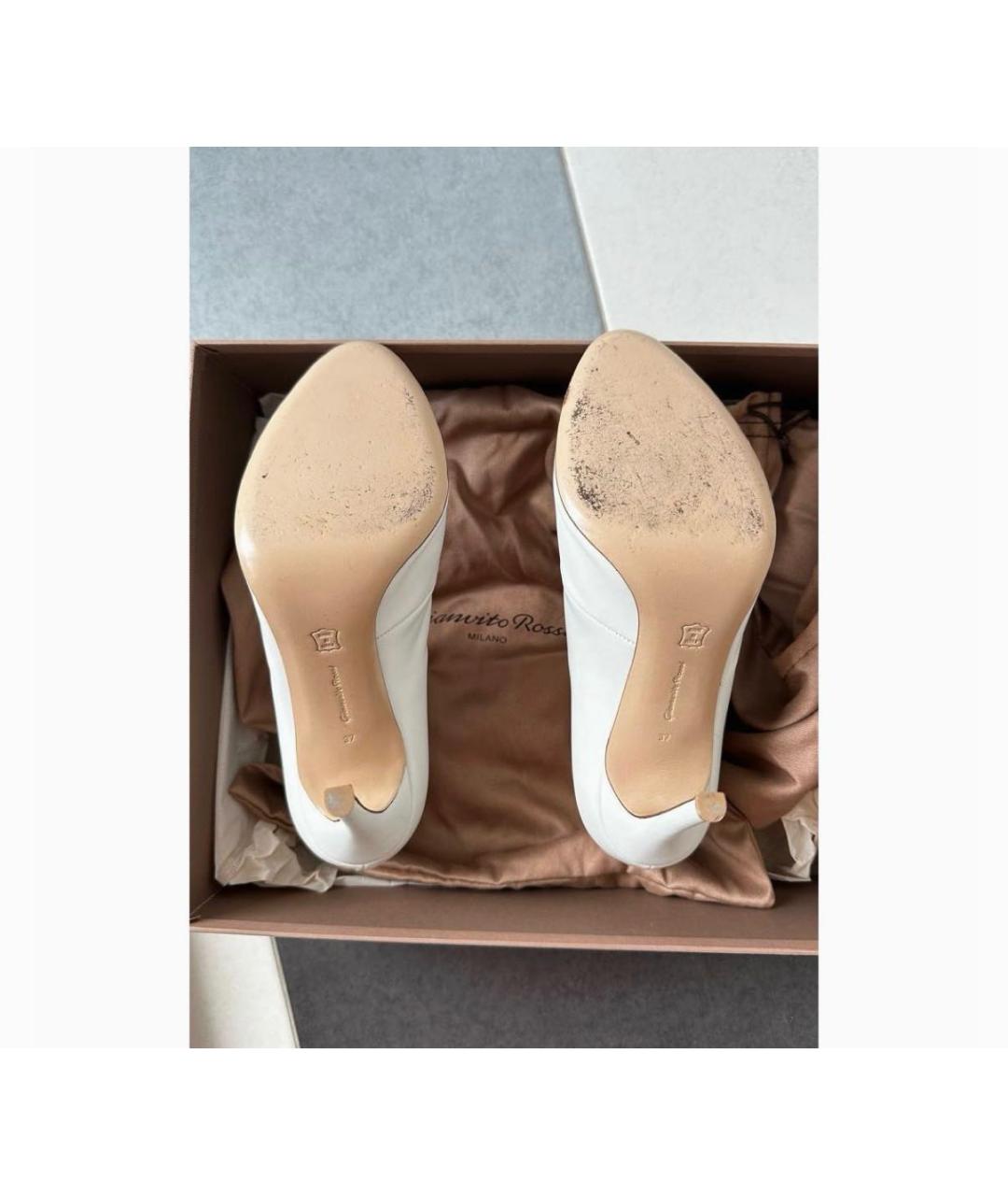 GIANVITO ROSSI Белые кожаные ботильоны, фото 7