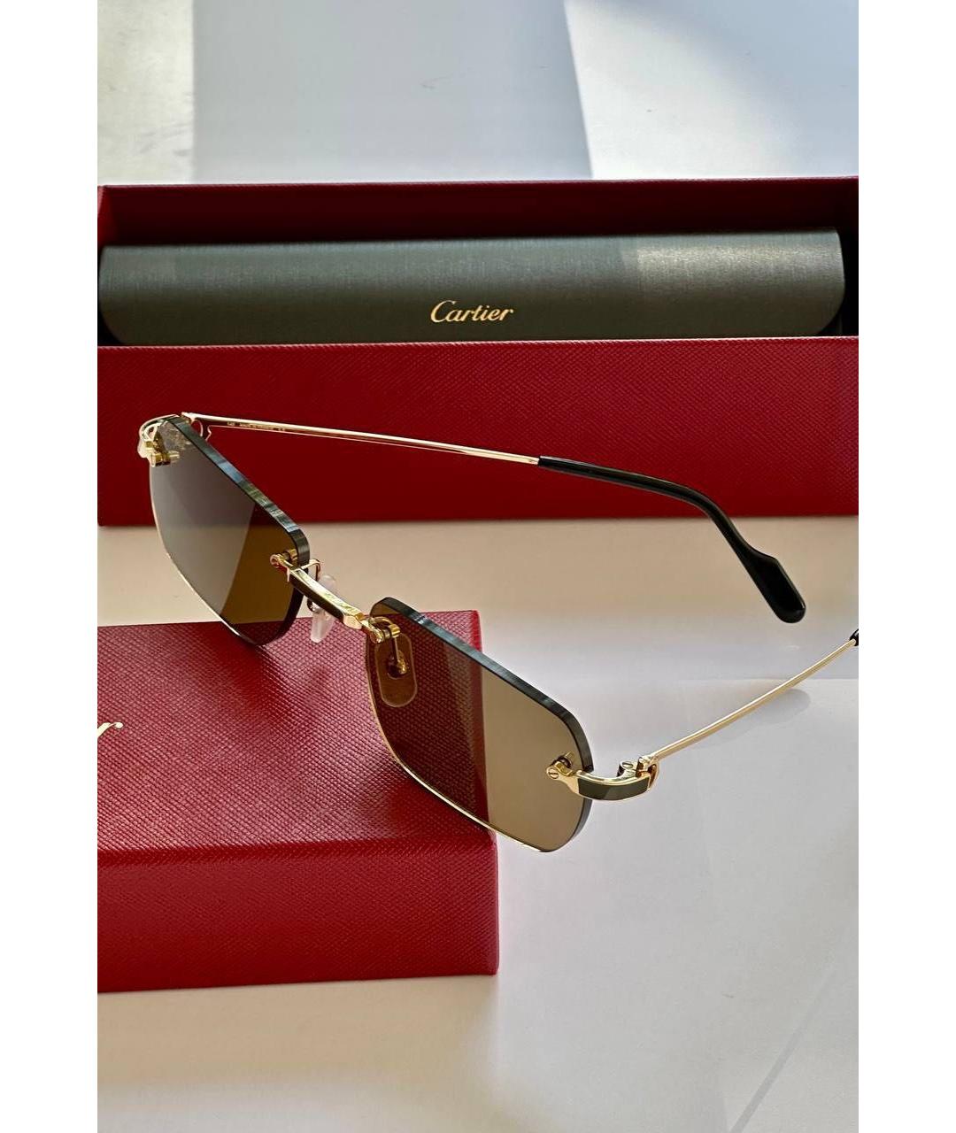 CARTIER Золотые металлические солнцезащитные очки, фото 3