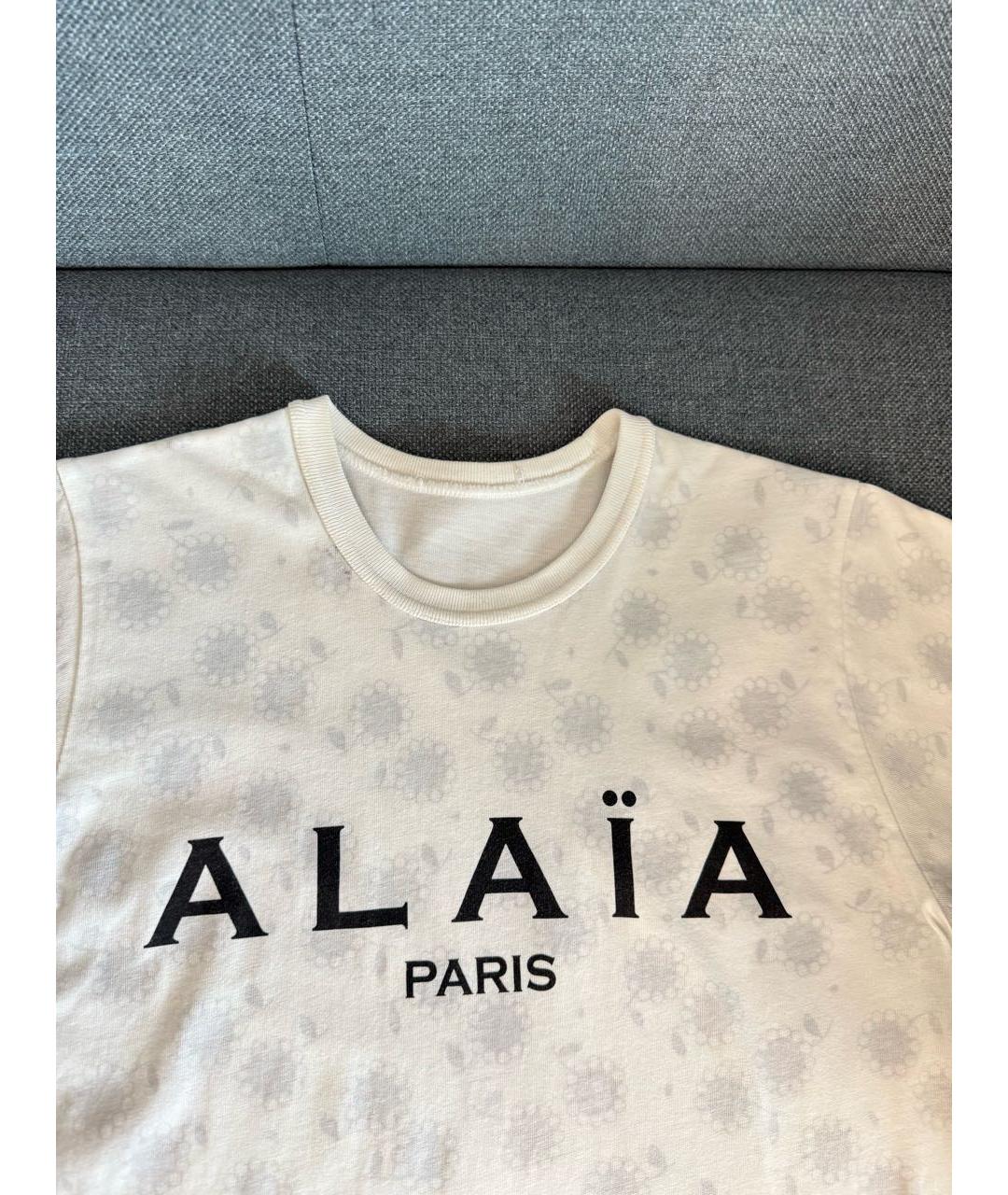 ALAIA Белая хлопковая футболка, фото 2
