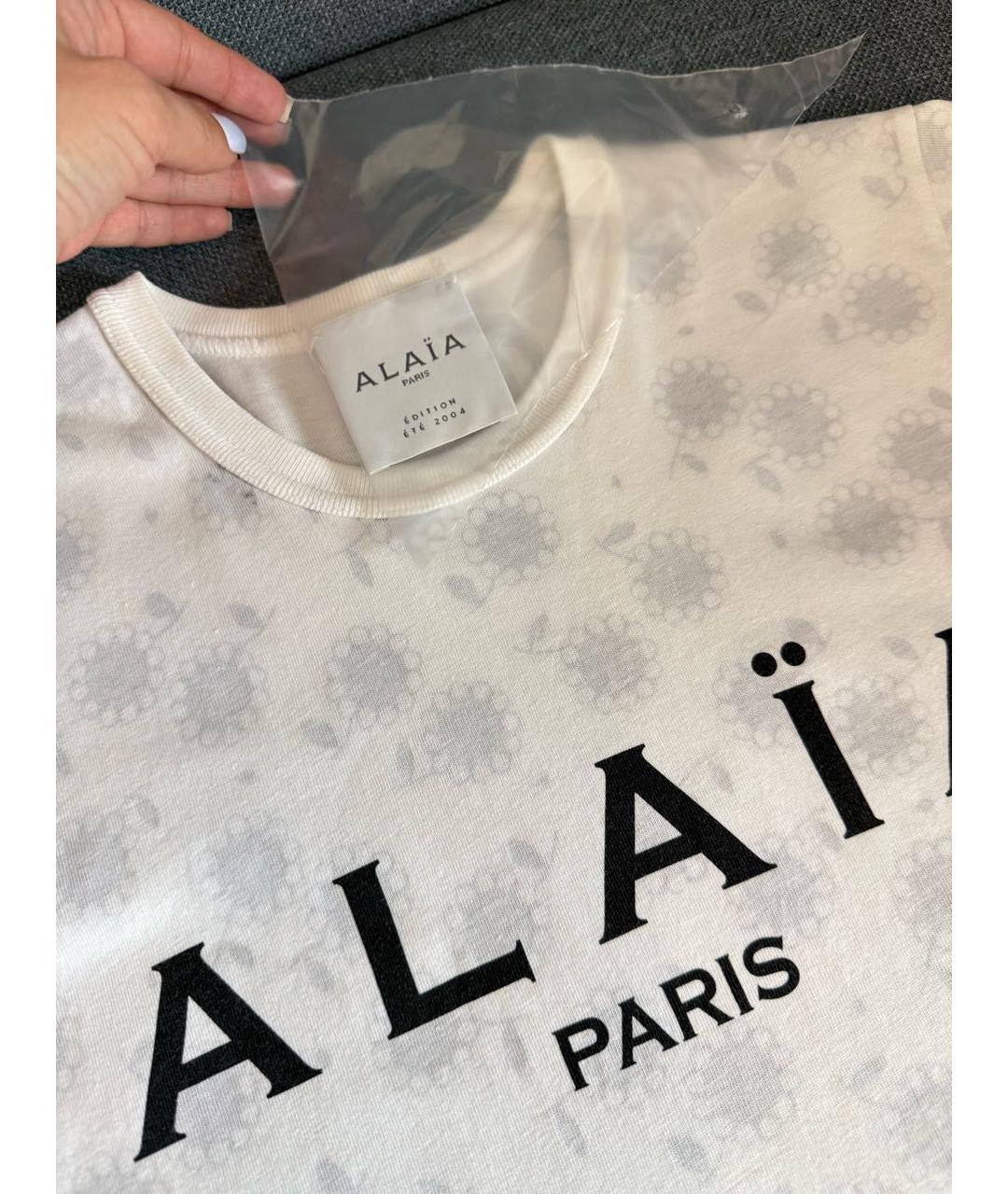 ALAIA Белая хлопковая футболка, фото 4