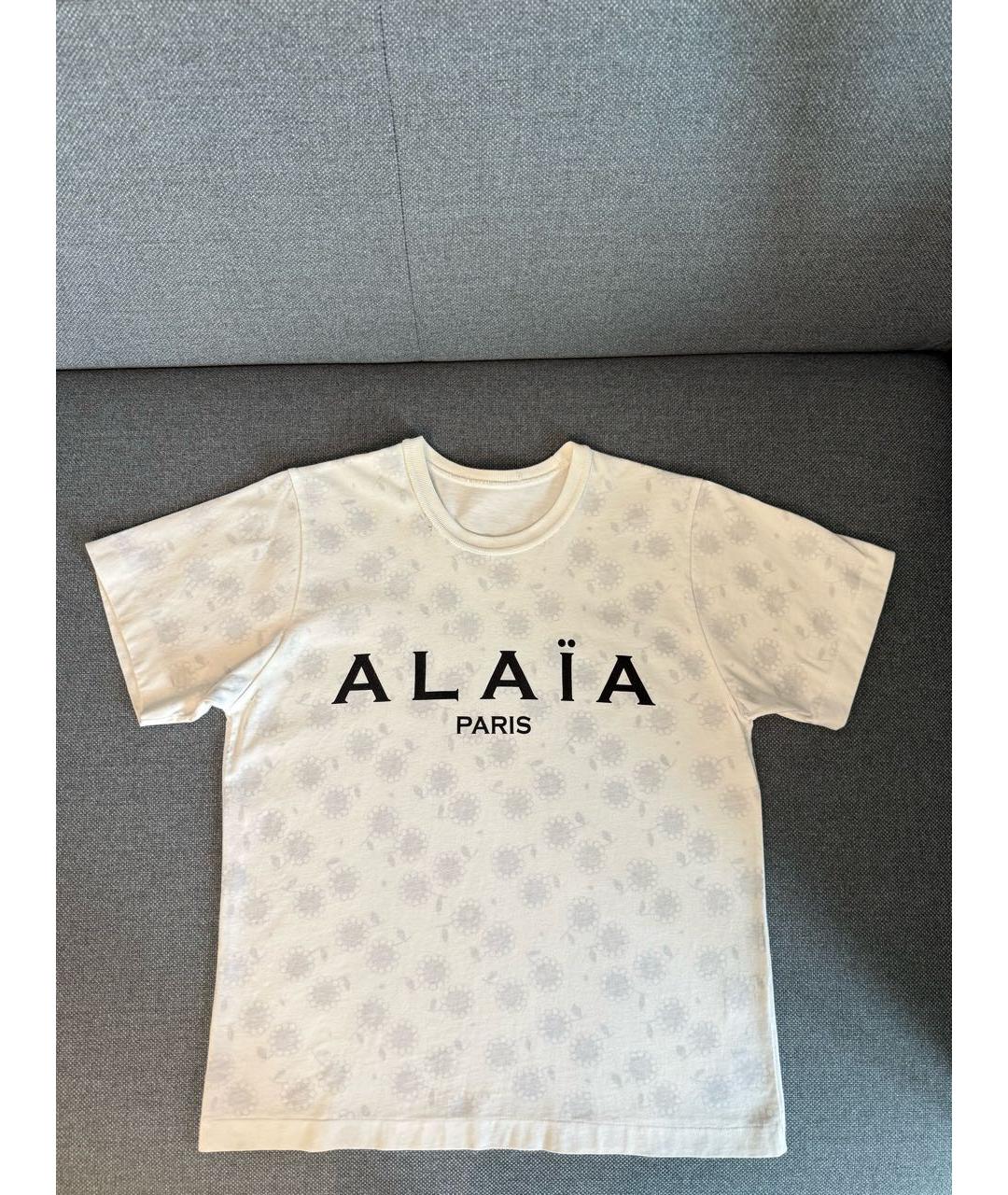 ALAIA Белая хлопковая футболка, фото 3