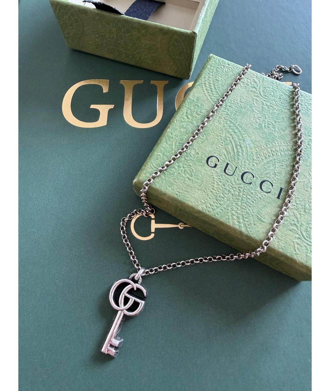 GUCCI Серебряное серебряное колье, фото 3